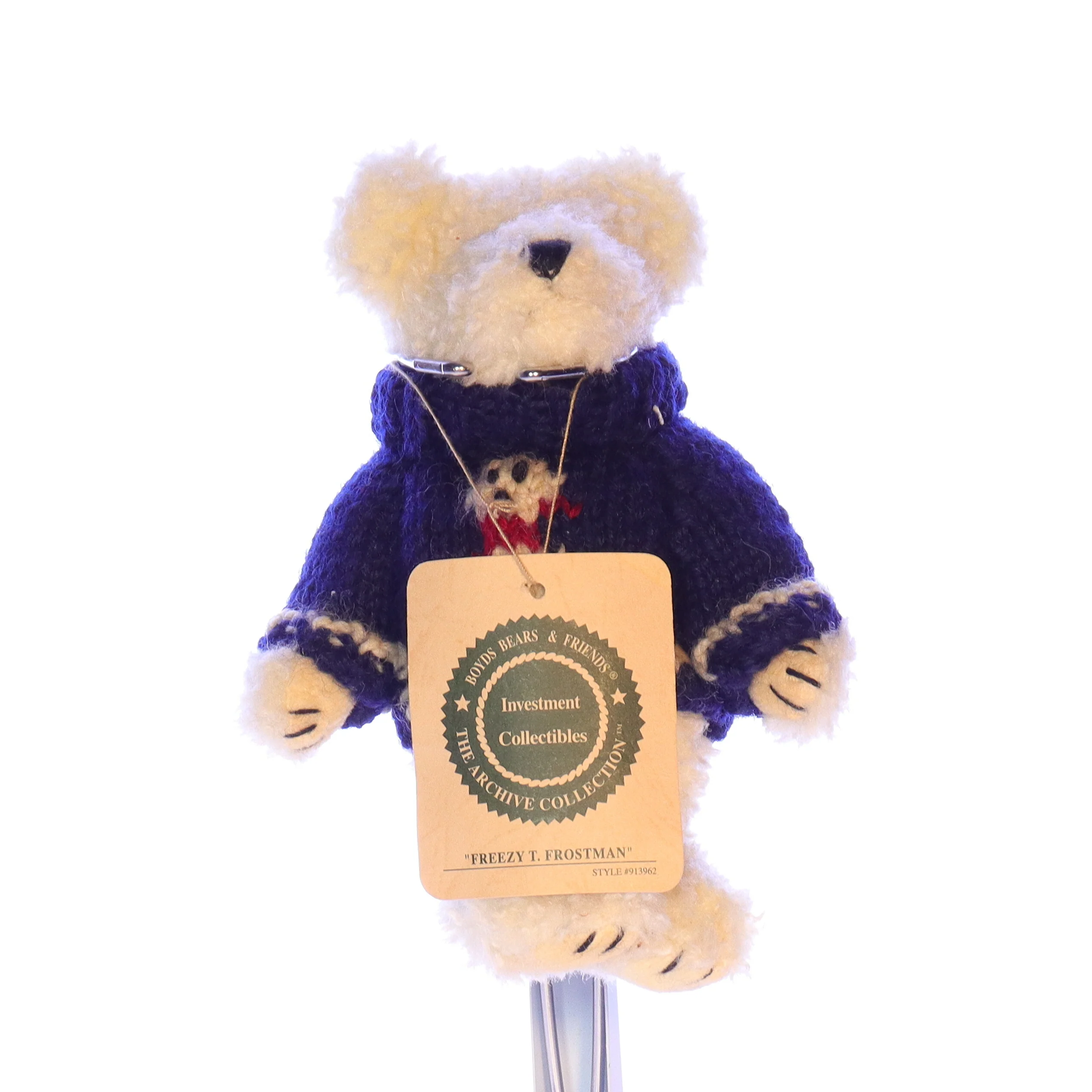 Boyds Bears Collection Plush with Tags Christmas 913962 Freezy T. Frostman 1990