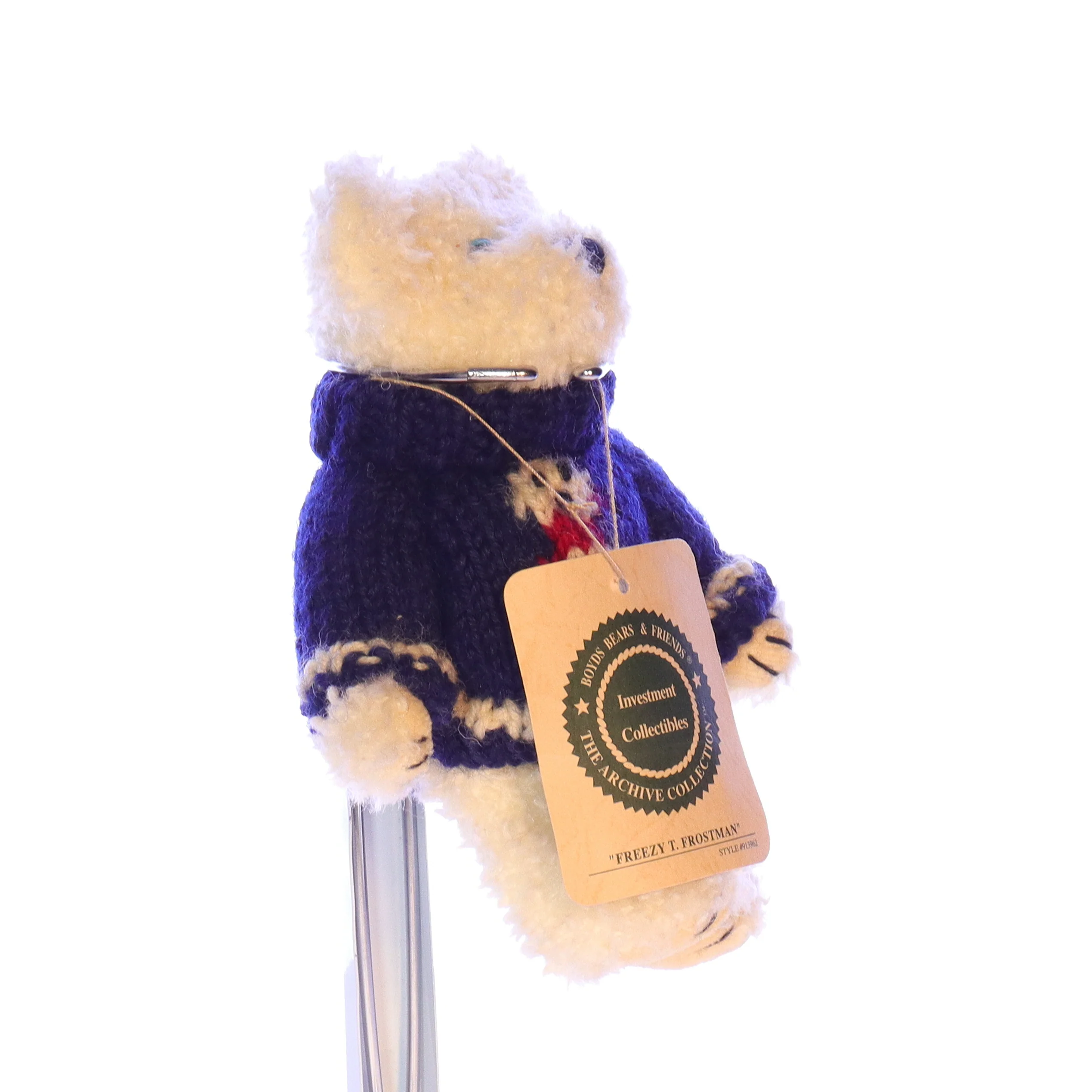 Boyds Bears Collection Plush with Tags Christmas 913962 Freezy T. Frostman 1990 - Image 8