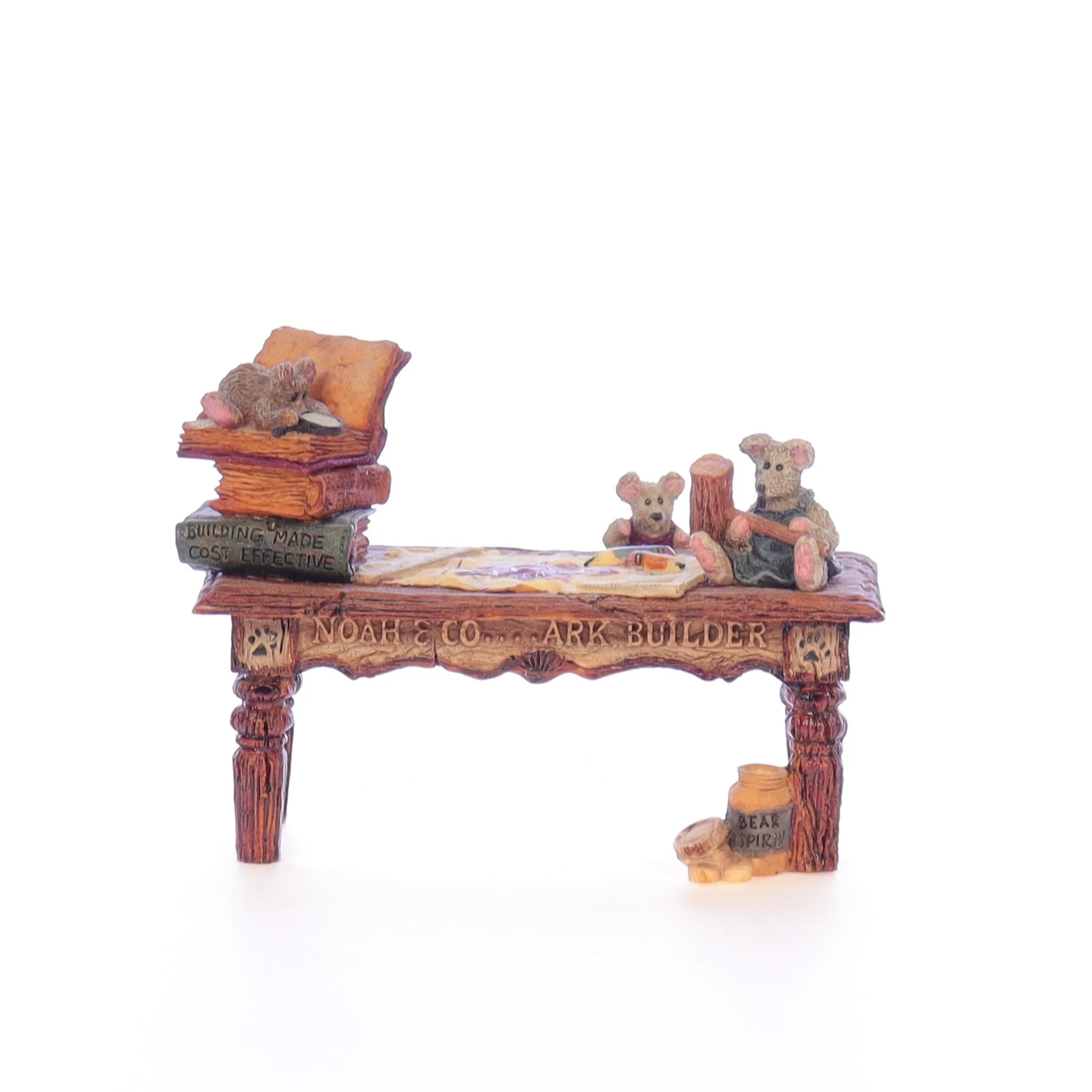 The Bearstone Collection Vintage 1998 Resin Figurine Noah's Genius at Work Table