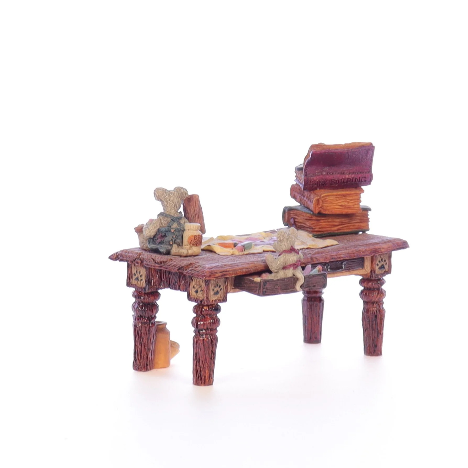 The Bearstone Collection Vintage 1998 Resin Figurine Noah's Genius at Work Table - Image 4