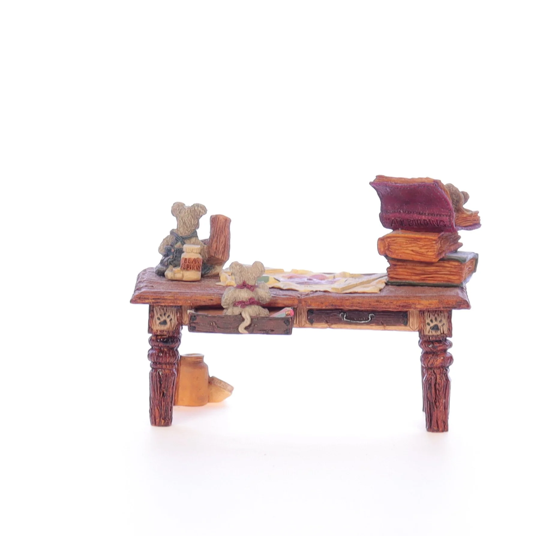 The Bearstone Collection Vintage 1998 Resin Figurine Noah's Genius at Work Table - Image 5