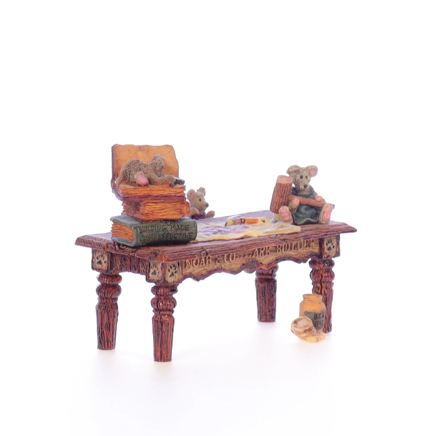 The Bearstone Collection Vintage 1998 Resin Figurine Noah's Genius at Work Table - Image 8