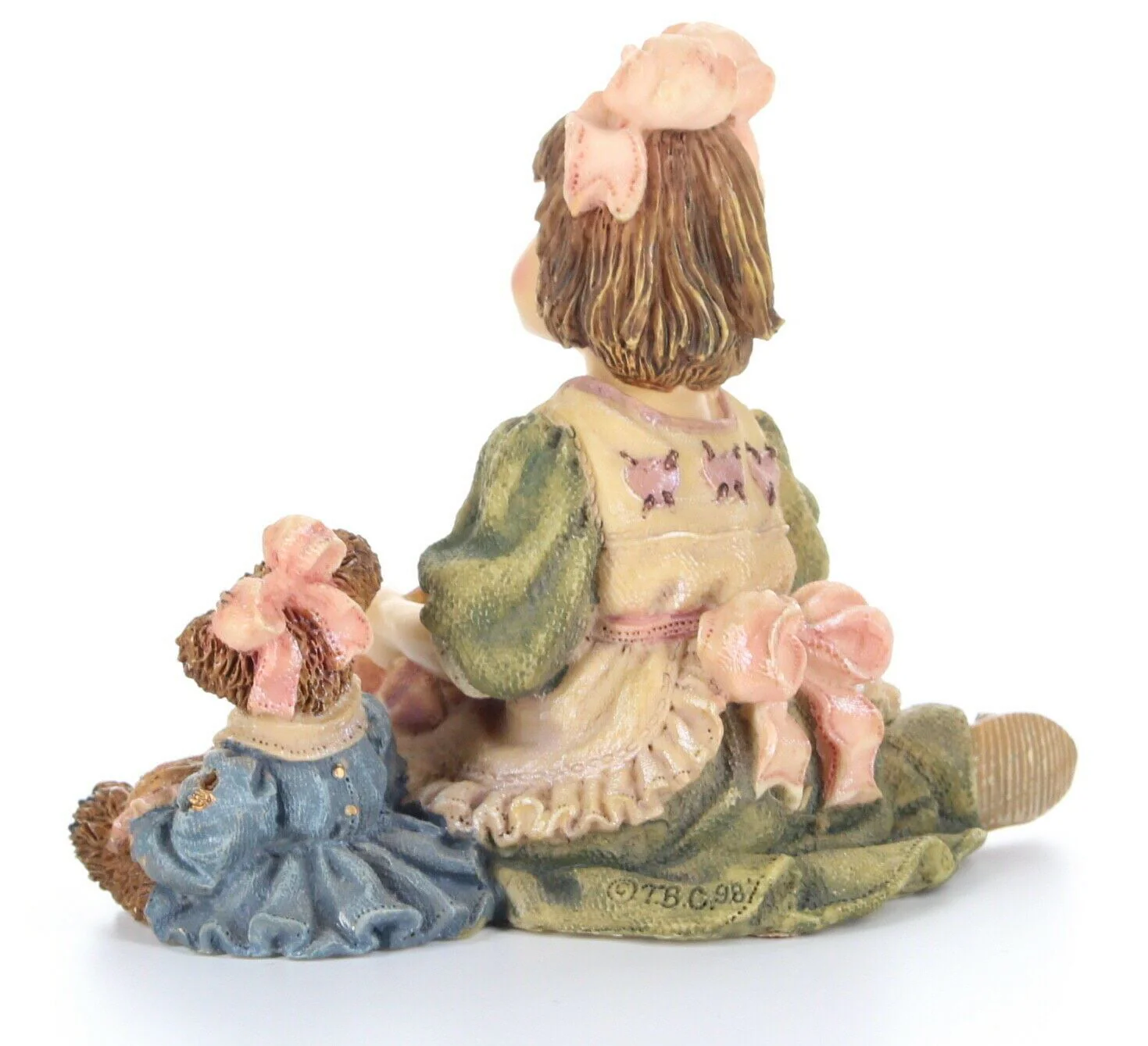 Boyds Bears Dollstone Figurine Alyssia w/ Caroline A Stitch in Time #3539 No Box - Image 4
