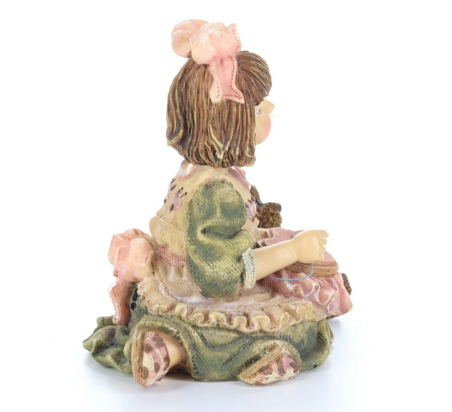 Boyds Bears Dollstone Figurine Alyssia w/ Caroline A Stitch in Time #3539 No Box - Image 7