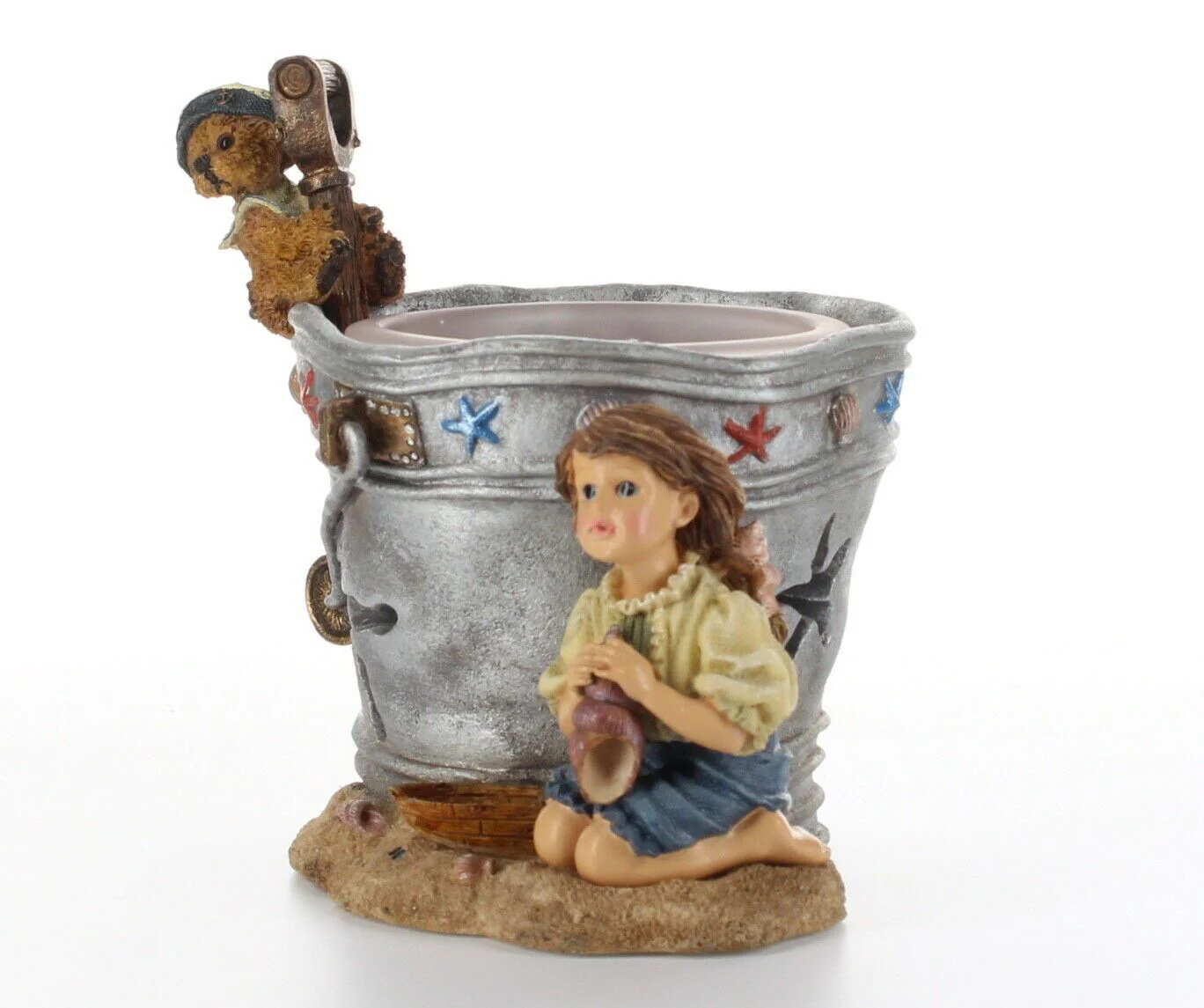 Boyds Bears Dollstone Figurine Yesterday's Child Candle Holder By the Sea #27951 - Image 2