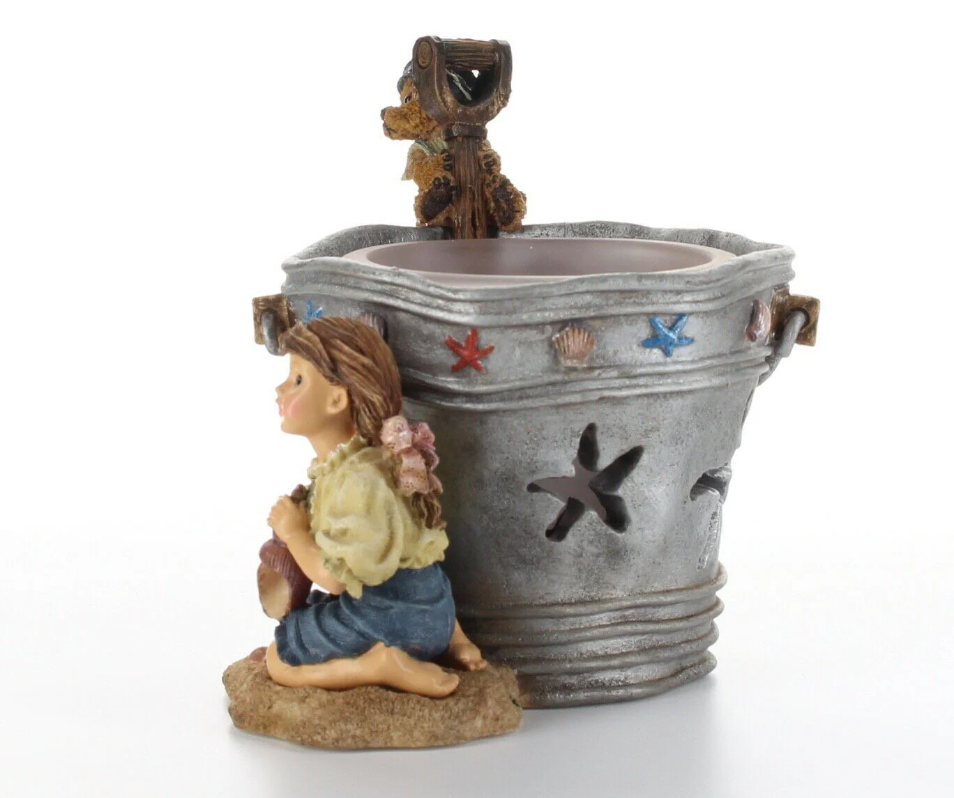 Boyds Bears Dollstone Figurine Yesterday's Child Candle Holder By the Sea #27951 - Image 3