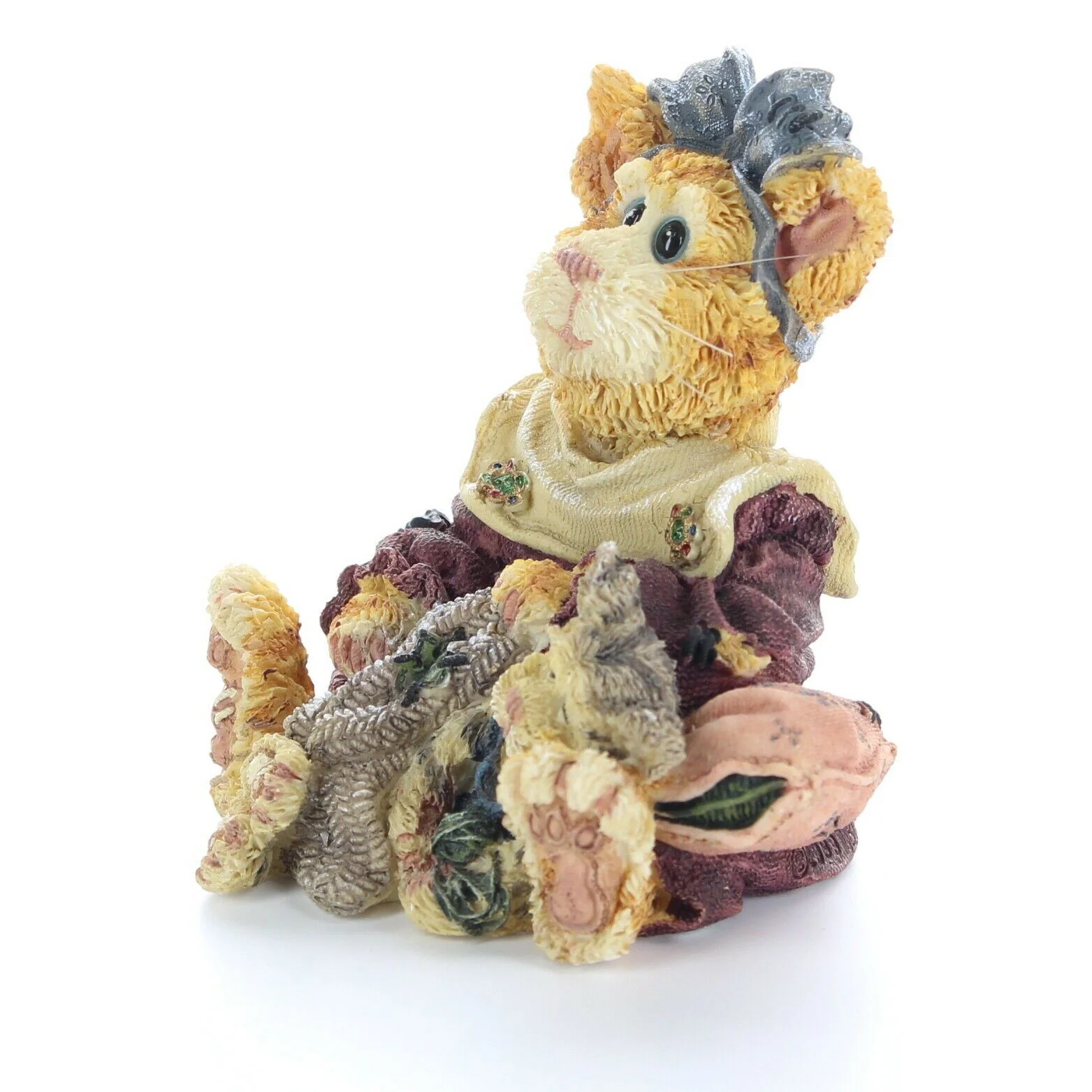 Boyds Bears Friends Bearstone 1E Vintage Figurine #371001 Maddy Purrkins Cat Nap - Image 2