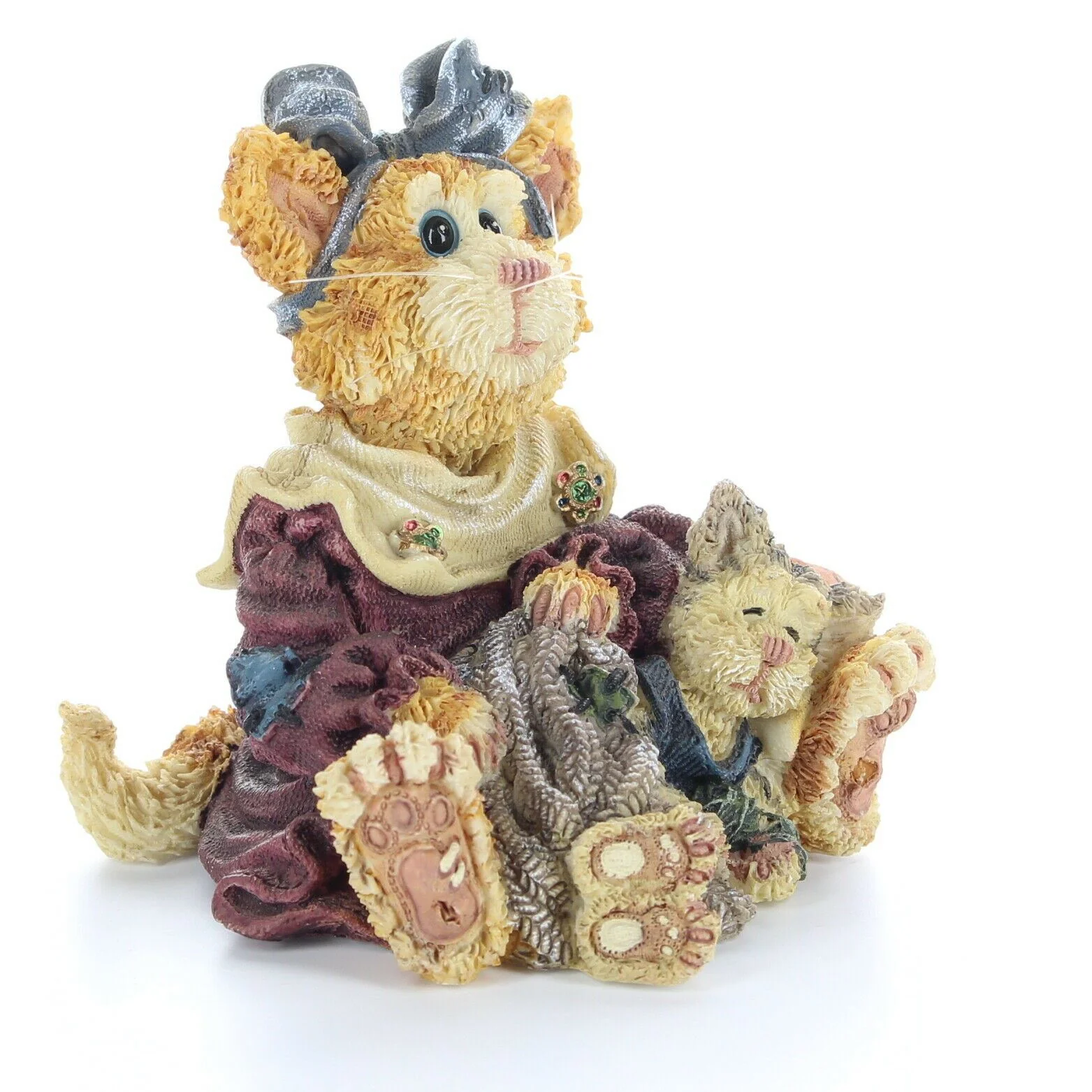 Boyds Bears Friends Bearstone 1E Vintage Figurine #371001 Maddy Purrkins Cat Nap - Image 8