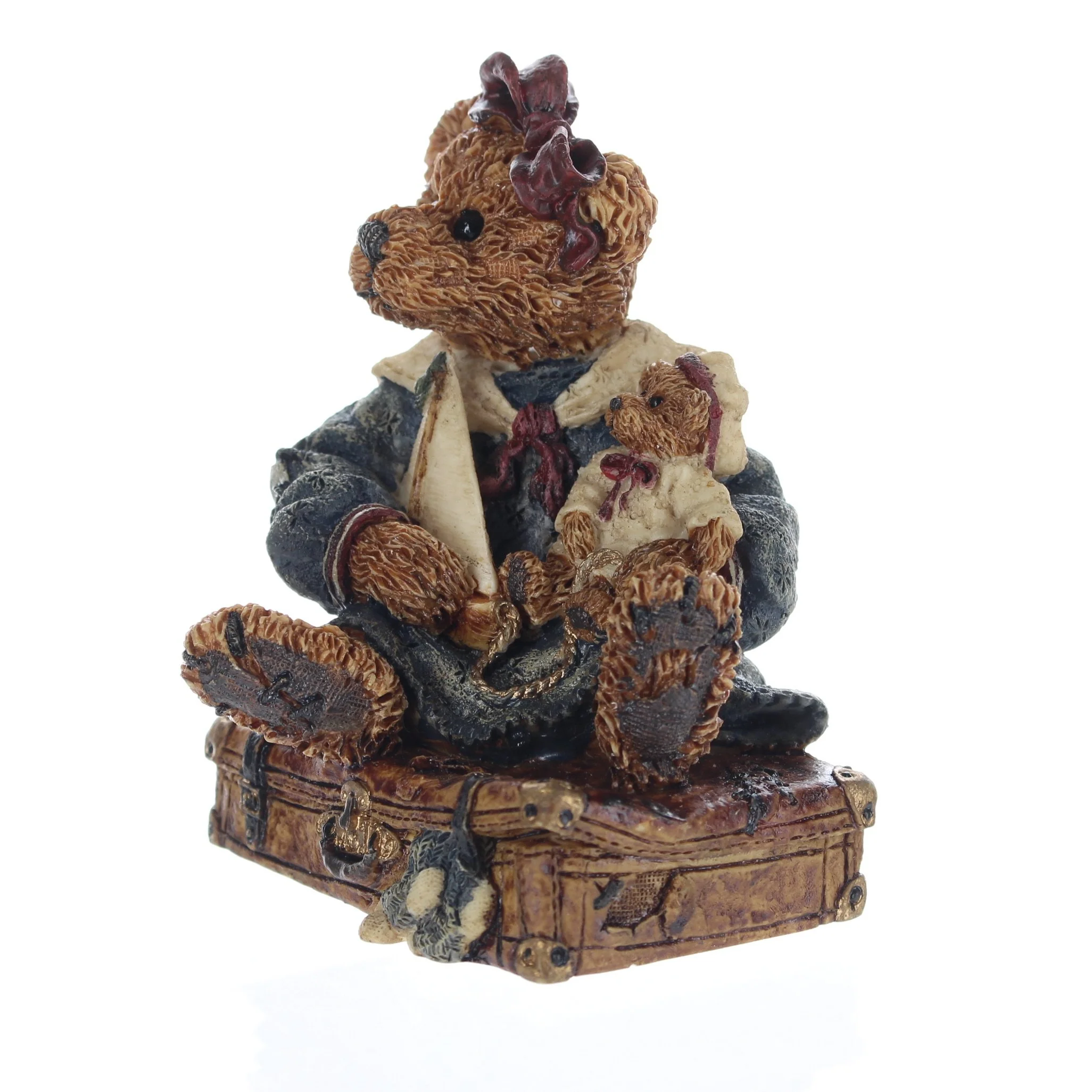 The Bearstone Collection Vintage 1993 Resin Figurine Bailey Bear With Suitcase - Image 2