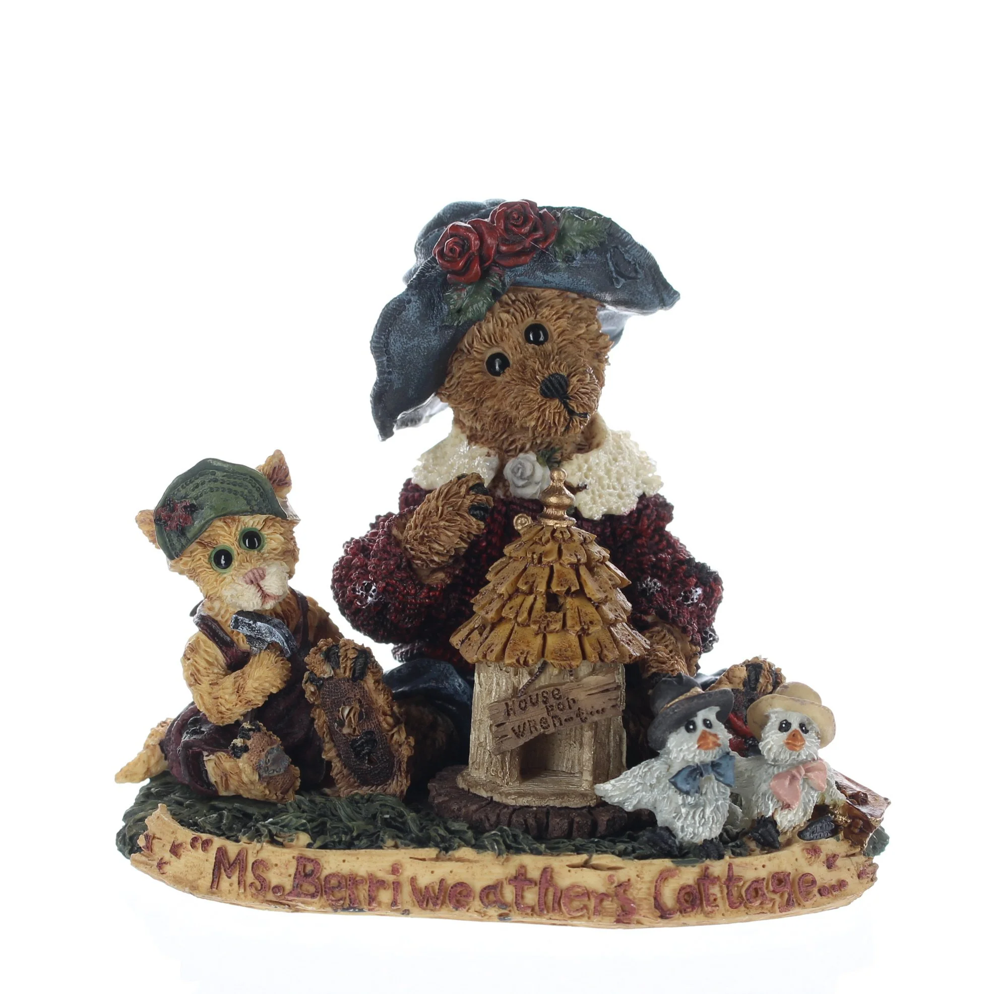 The Bearstone Collection Vintage 1998 Resin Figurine Ms. Berriweather's Cottage