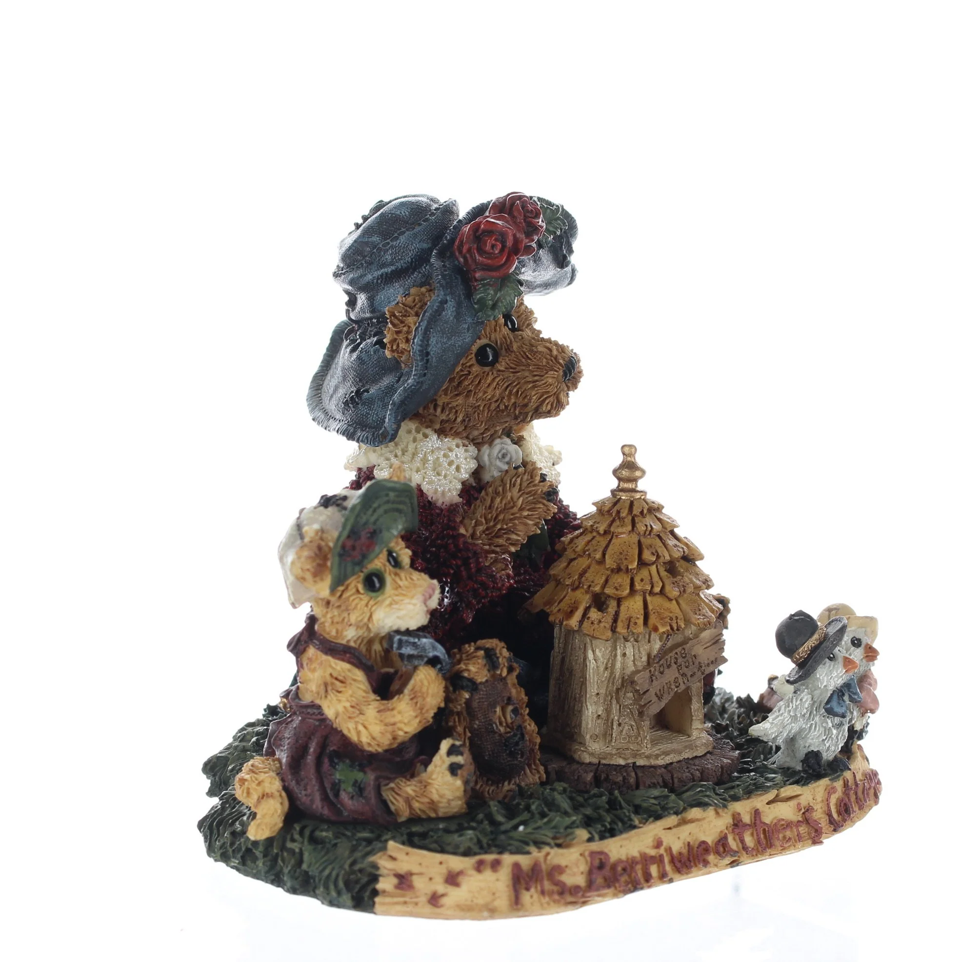 The Bearstone Collection Vintage 1998 Resin Figurine Ms. Berriweather's Cottage - Image 8