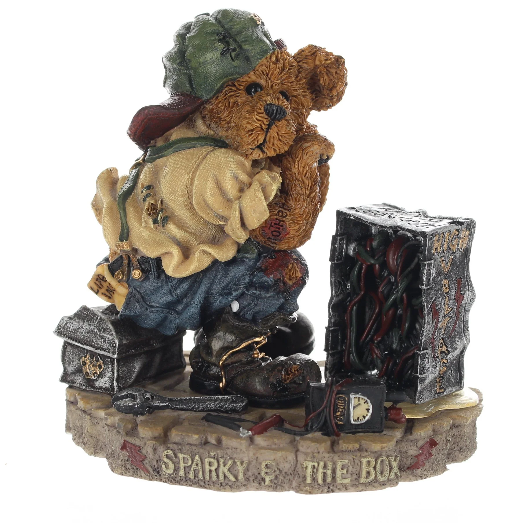 The Bearstone Collection Vintage 1998 Resin Figurine Sparky & The Box 227716