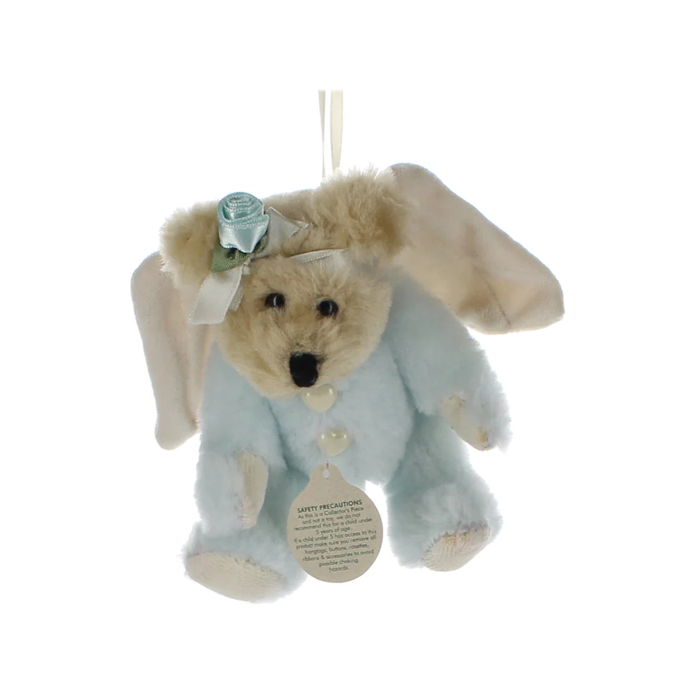 Boyds Bears & Friends Vintage  Plush Bear brown winged bear blue PJ blue hairbow