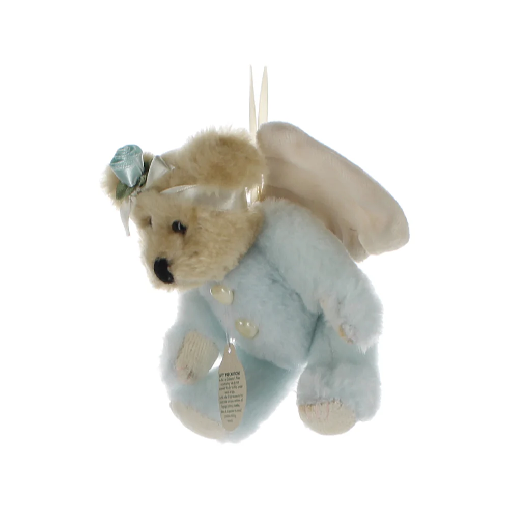 Boyds Bears & Friends Vintage  Plush Bear brown winged bear blue PJ blue hairbow - Image 2