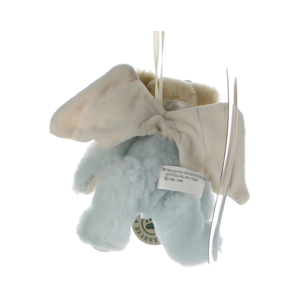 Boyds Bears & Friends Vintage  Plush Bear brown winged bear blue PJ blue hairbow - Image 5