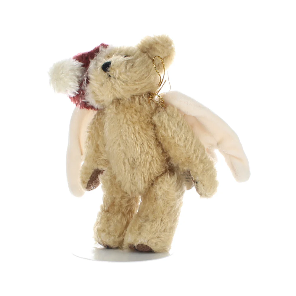 Boyds Bears & Friends Vintage  Plush Bear tan winged bear Santa hat ornament