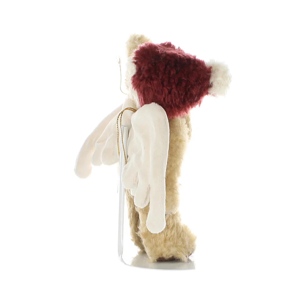 Boyds Bears & Friends Vintage  Plush Bear tan winged bear Santa hat ornament - Image 6