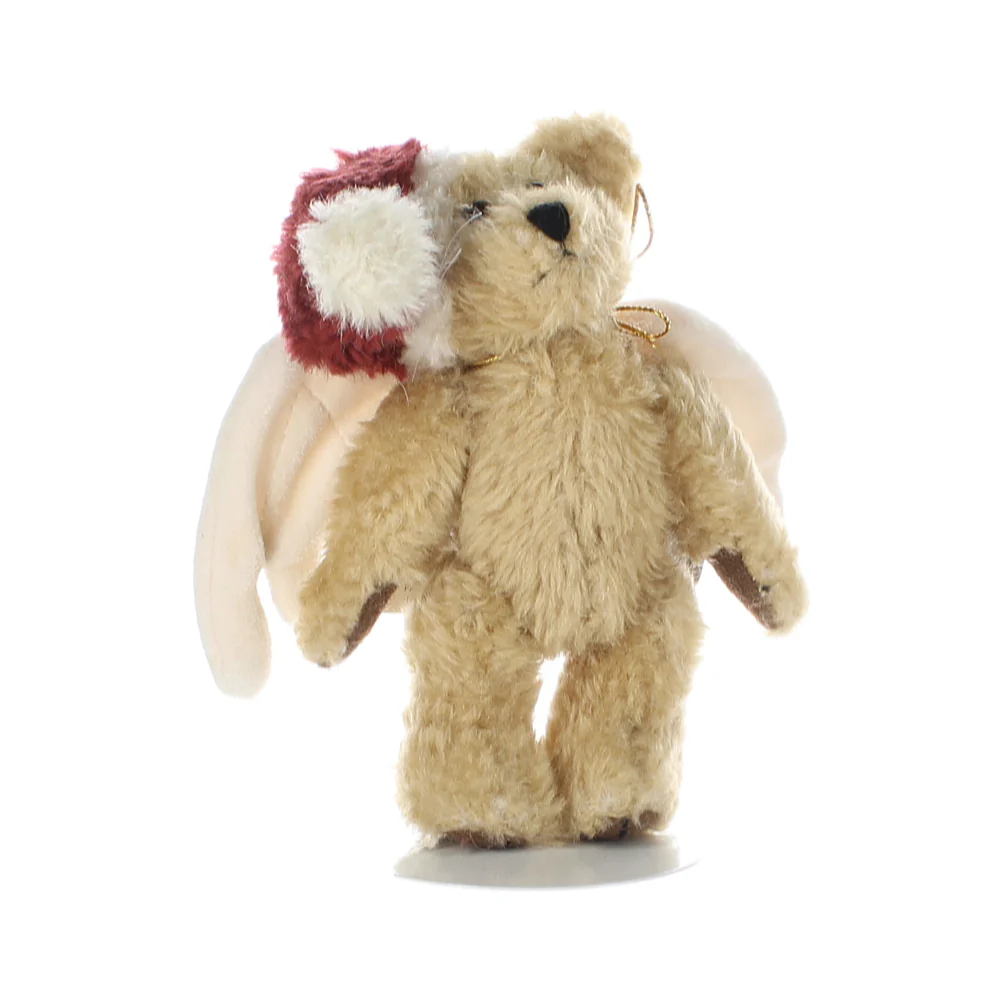 Boyds Bears & Friends Vintage  Plush Bear tan winged bear Santa hat ornament - Image 8