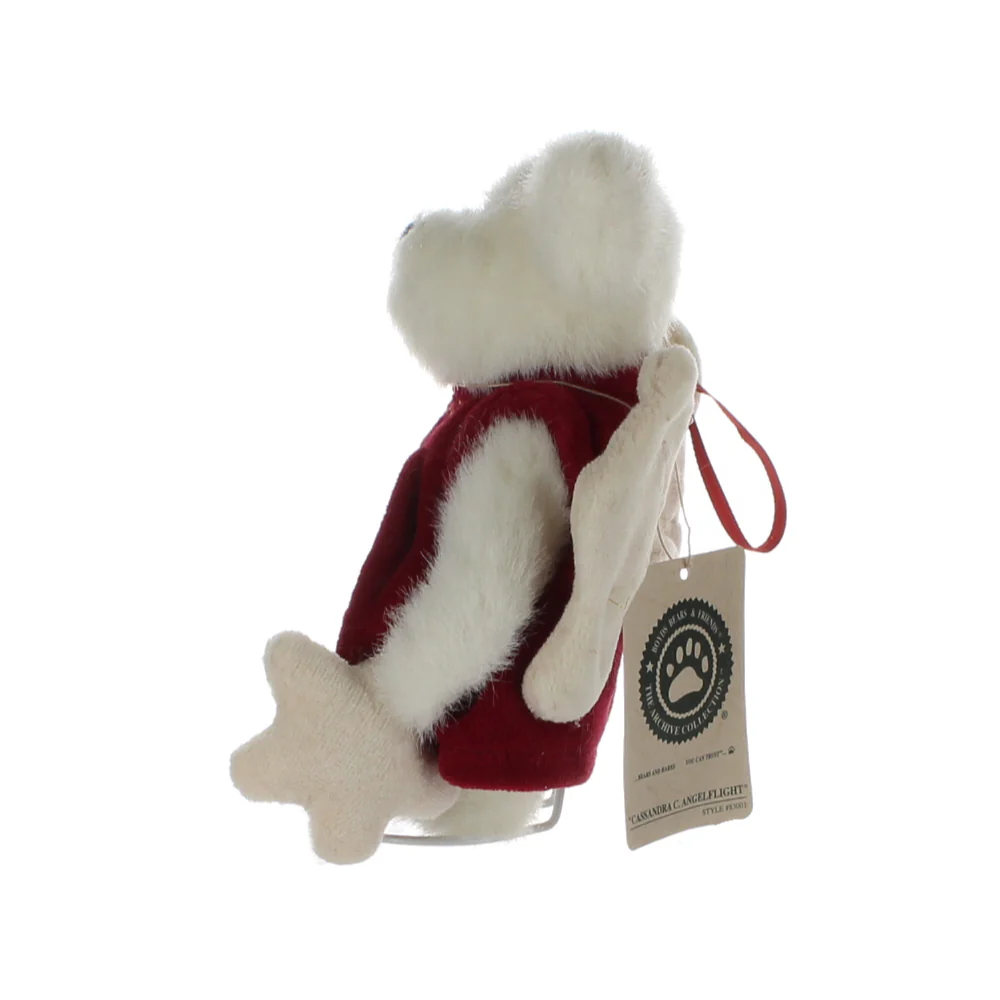 Boyds Bears & Friends Vintage  Plush Bear white bear red velvet dress "HOPE" 2000 - Image 3