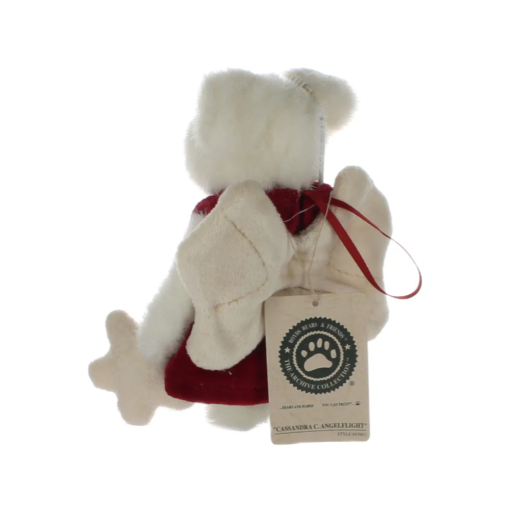 Boyds Bears & Friends Vintage  Plush Bear white bear red velvet dress "HOPE" 2000 - Image 4