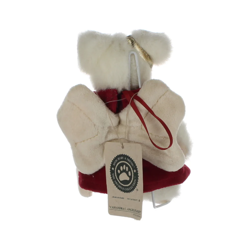 Boyds Bears & Friends Vintage  Plush Bear white bear red velvet dress "HOPE" 2000 - Image 5