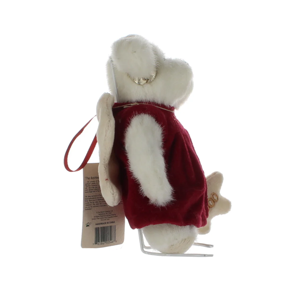Boyds Bears & Friends Vintage  Plush Bear white bear red velvet dress "HOPE" 2000 - Image 7