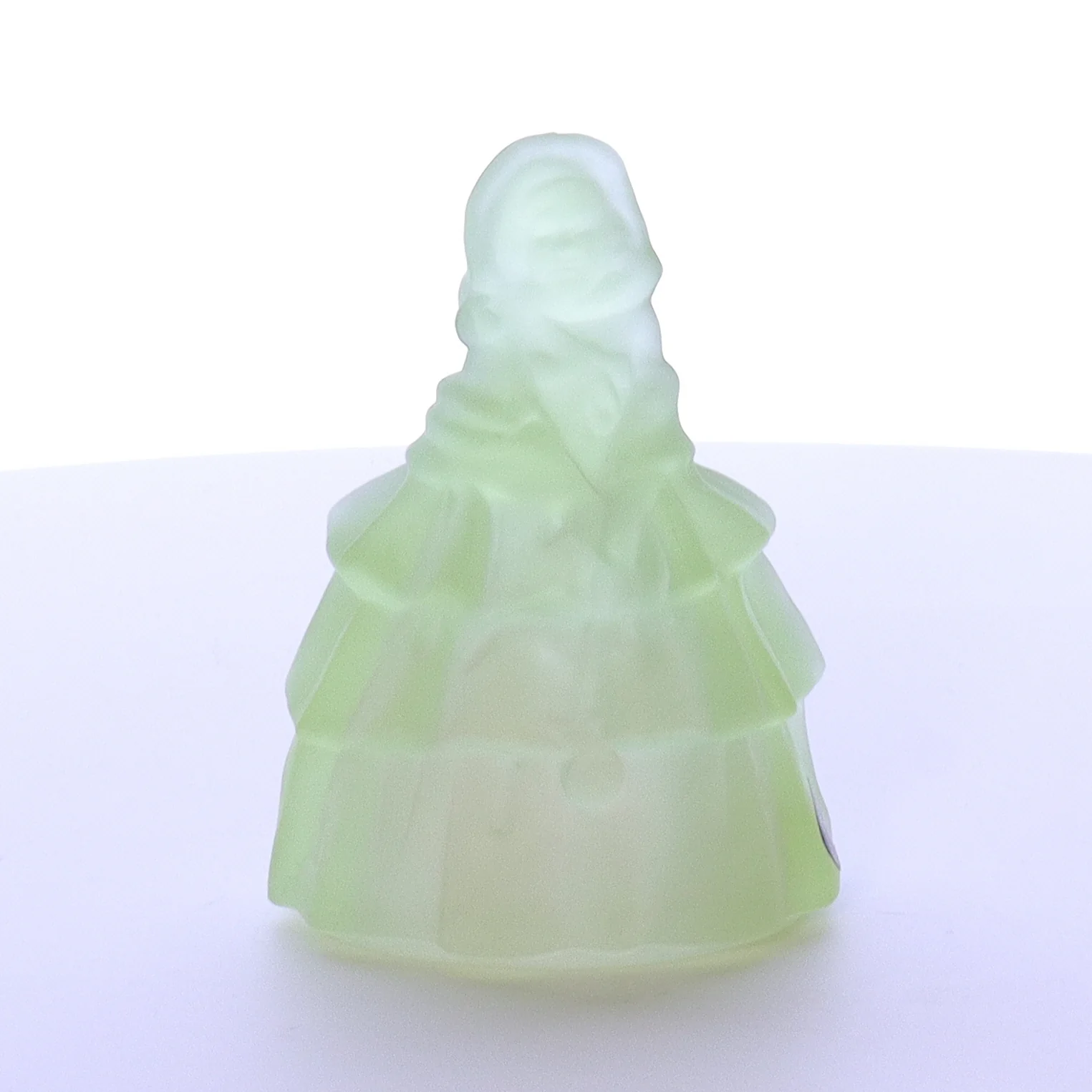 Boyds Crystal Art Vaseline Glass Vintage 1980 Figurine Louise Doll Mistletoe - Image 2