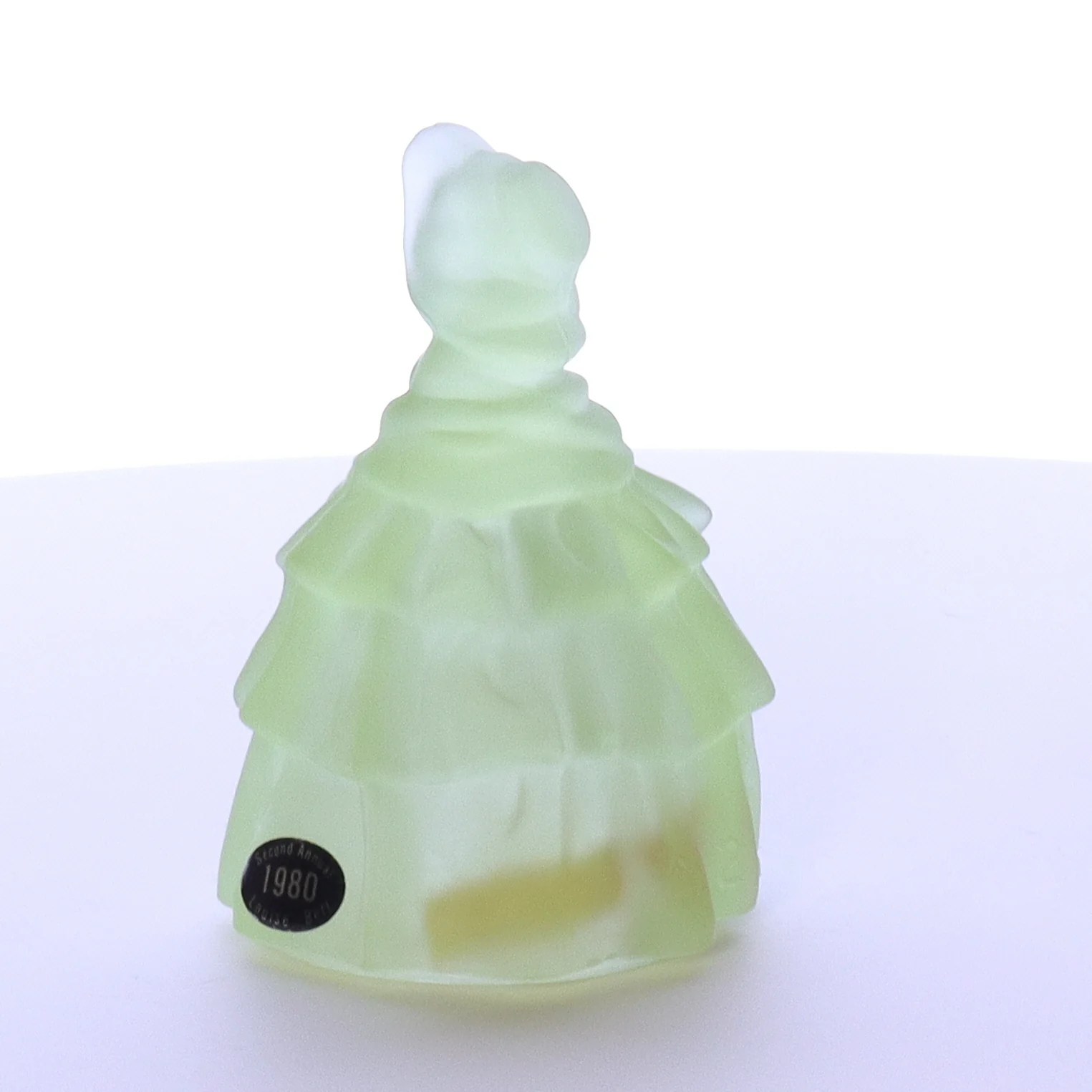 Boyds Crystal Art Vaseline Glass Vintage 1980 Figurine Louise Doll Mistletoe - Image 5