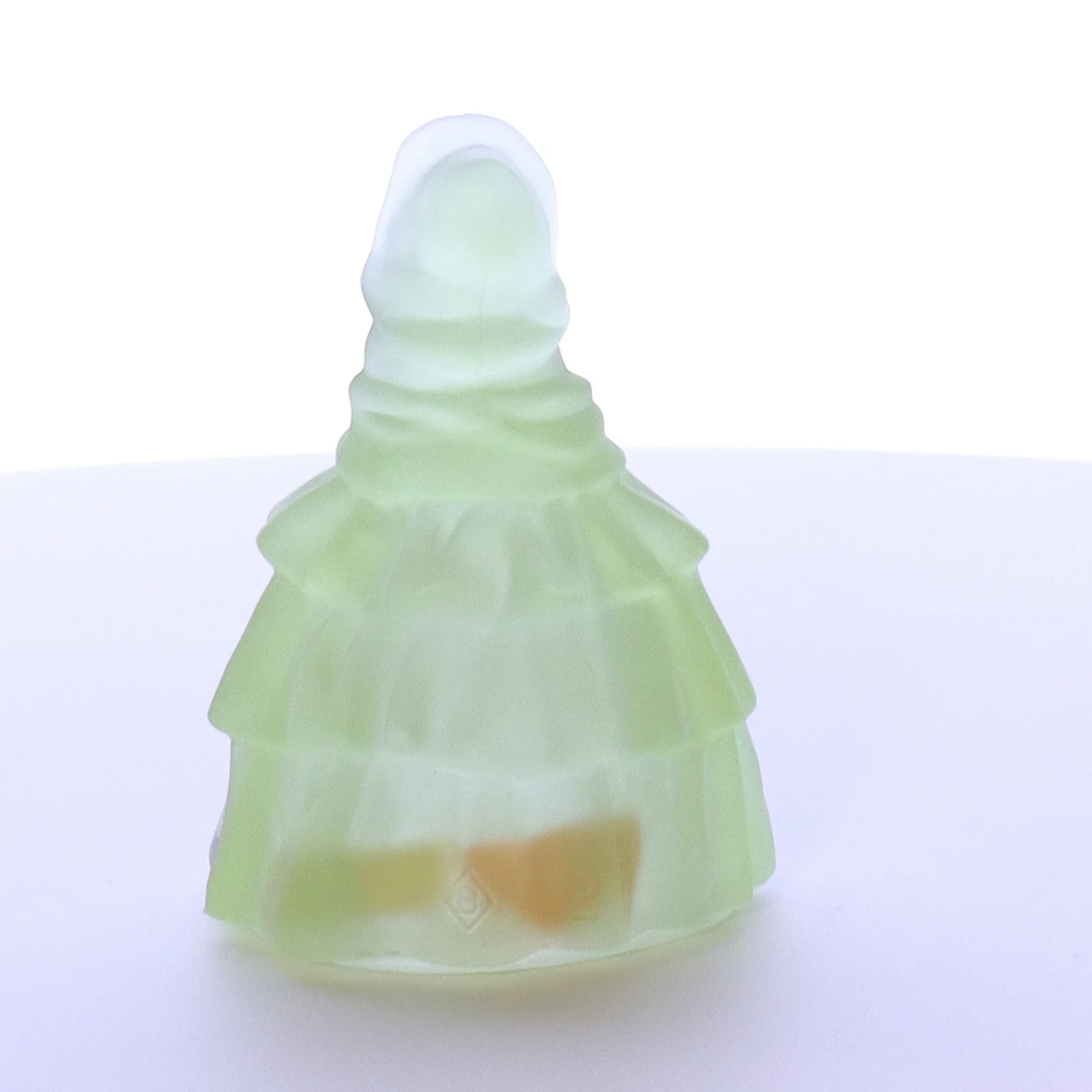 Boyds Crystal Art Vaseline Glass Vintage 1980 Figurine Louise Doll Mistletoe - Image 6