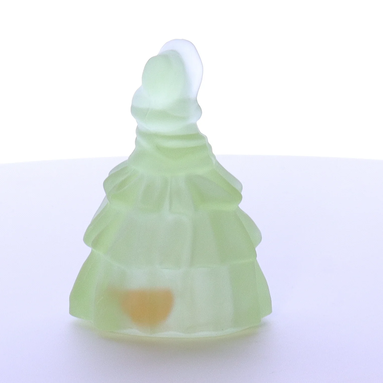 Boyds Crystal Art Vaseline Glass Vintage 1980 Figurine Louise Doll Mistletoe - Image 7