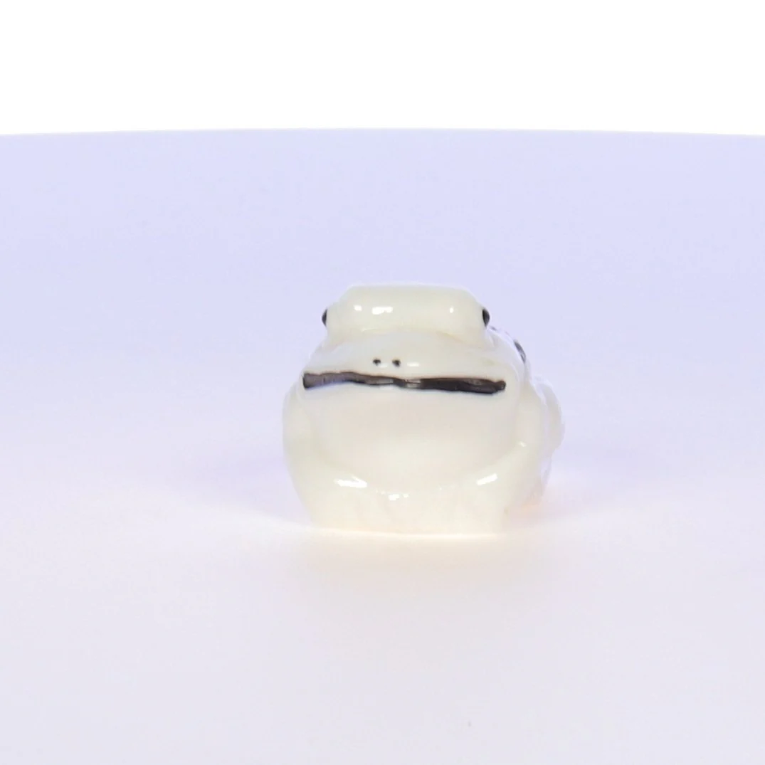 Boyd Crystal Art Glass Vintage Hand Painted Jeremy the Frog Figurine Milkwhite - Image 3