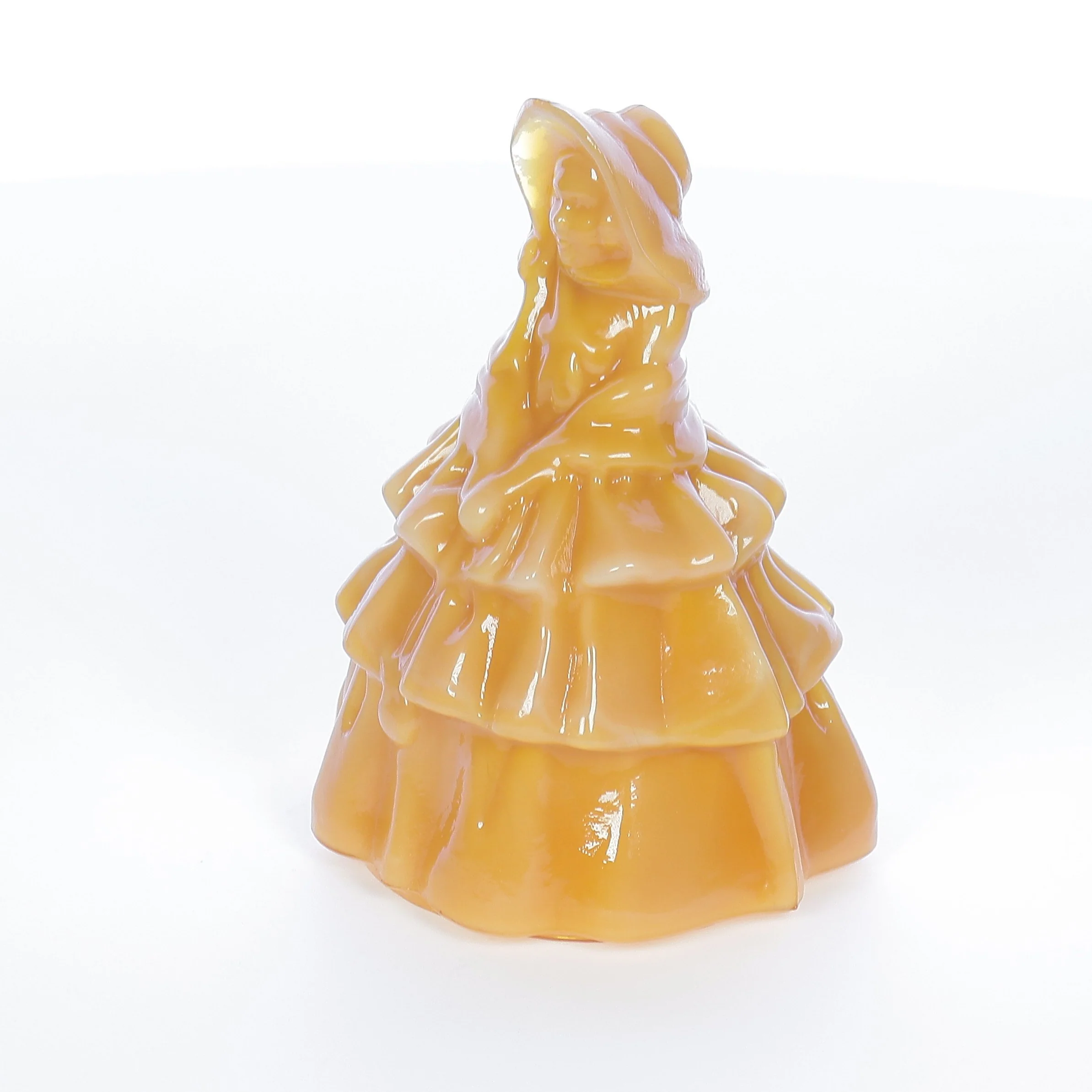 Boyds Crystal Art Glass Vintage 1980 Glass Figurine Louise Doll Persimmon 5-7-80 - Image 2