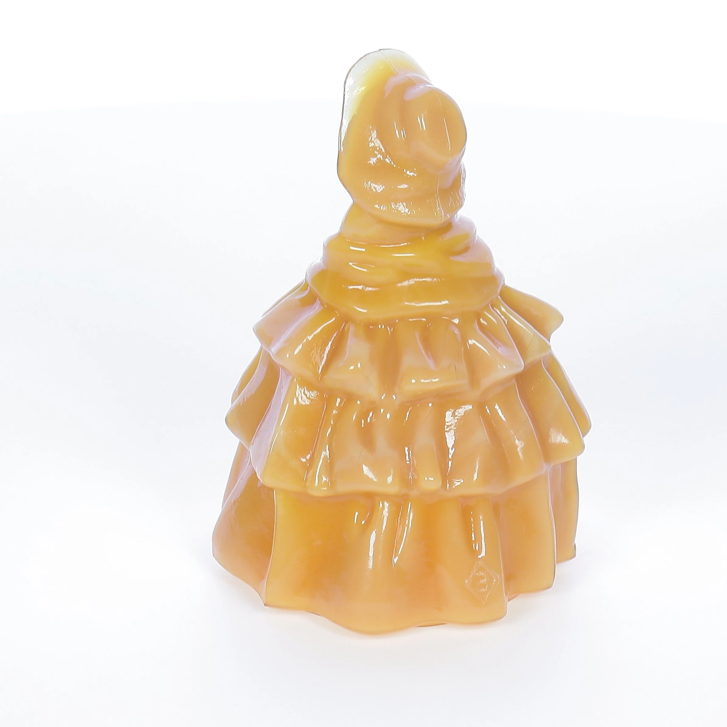 Boyds Crystal Art Glass Vintage 1980 Glass Figurine Louise Doll Persimmon 5-7-80 - Image 4