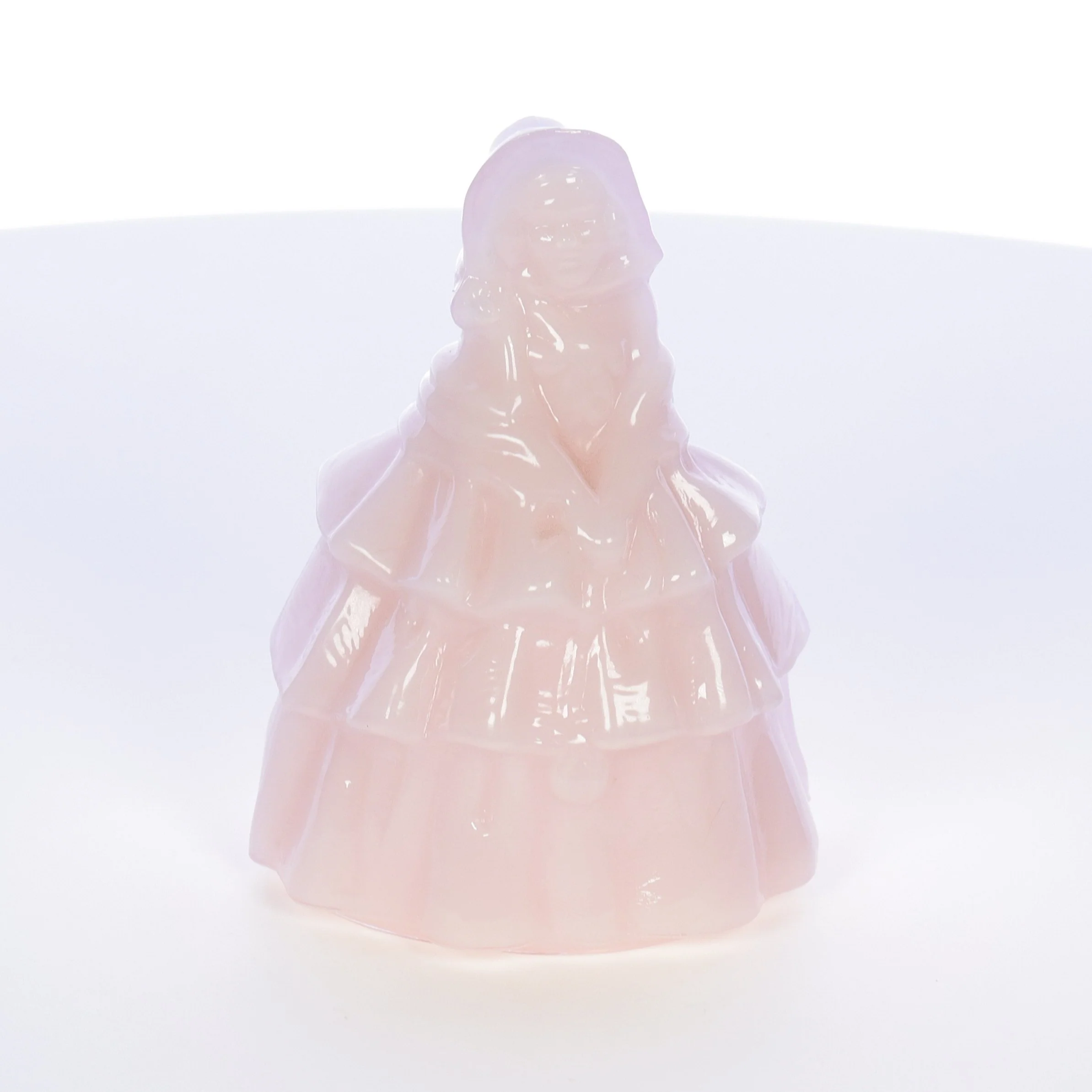 Boyds Crystal Art Glass Vintage 1980 Figurine Louise Doll Pink Champagne 2-21-80