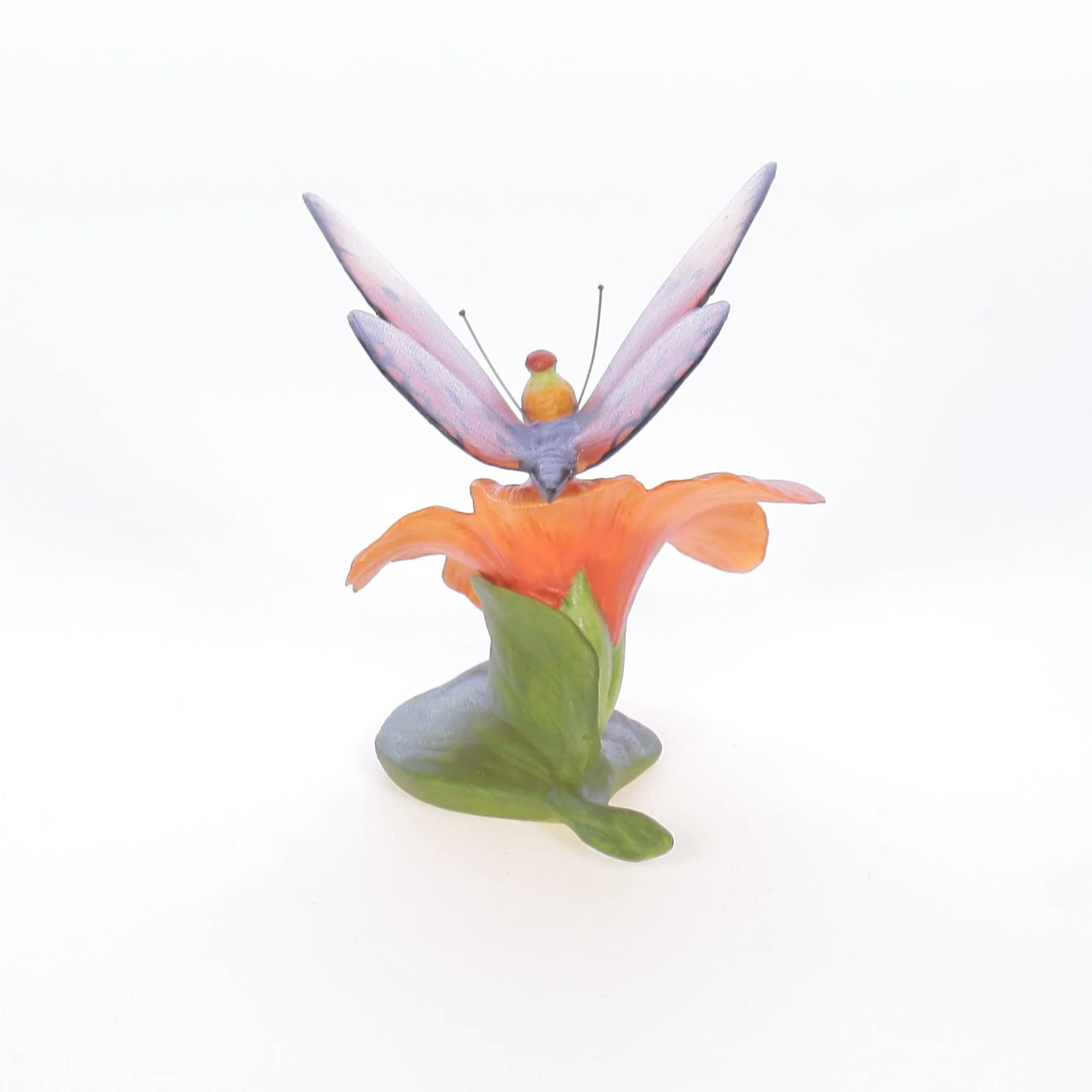Butterflies of the World Vintage 1985 Porcelain Figurine Fiery Acraea on Hibiscus - Image 3