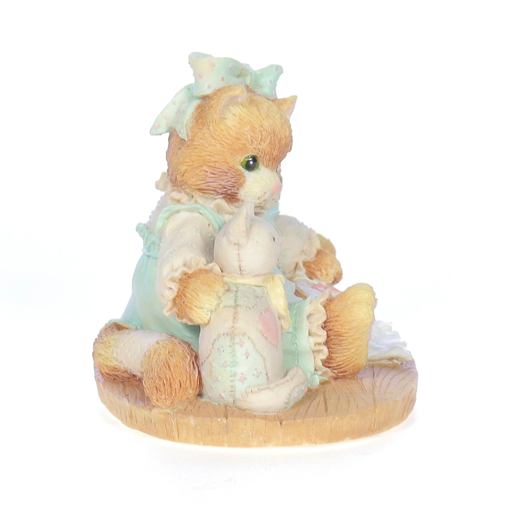 Calico Kittens Vintage 1992 Resin Figurine Friendship Is Sewn Stitch By Stitch - Image 7