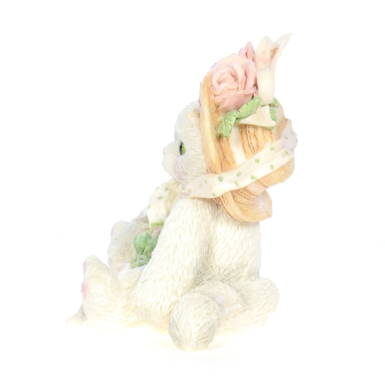 Calico Kittens Vintage 1992 Resin Figurine our Friendship Blossomed From The Heart - Image 3
