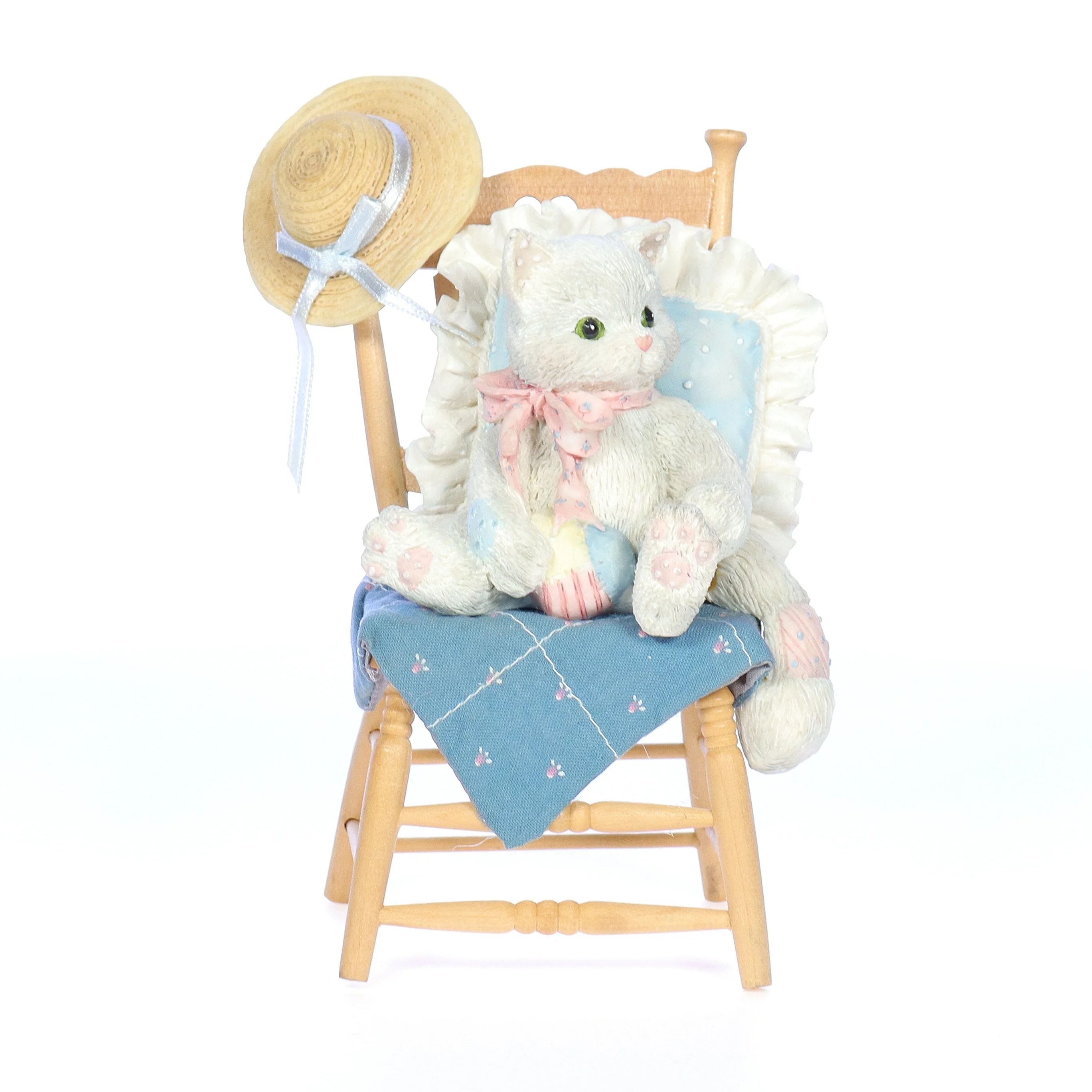 Calico Kittens Vintage 1992 Resin Figurine Waiting For A Friend Like You 627895 - Image 8