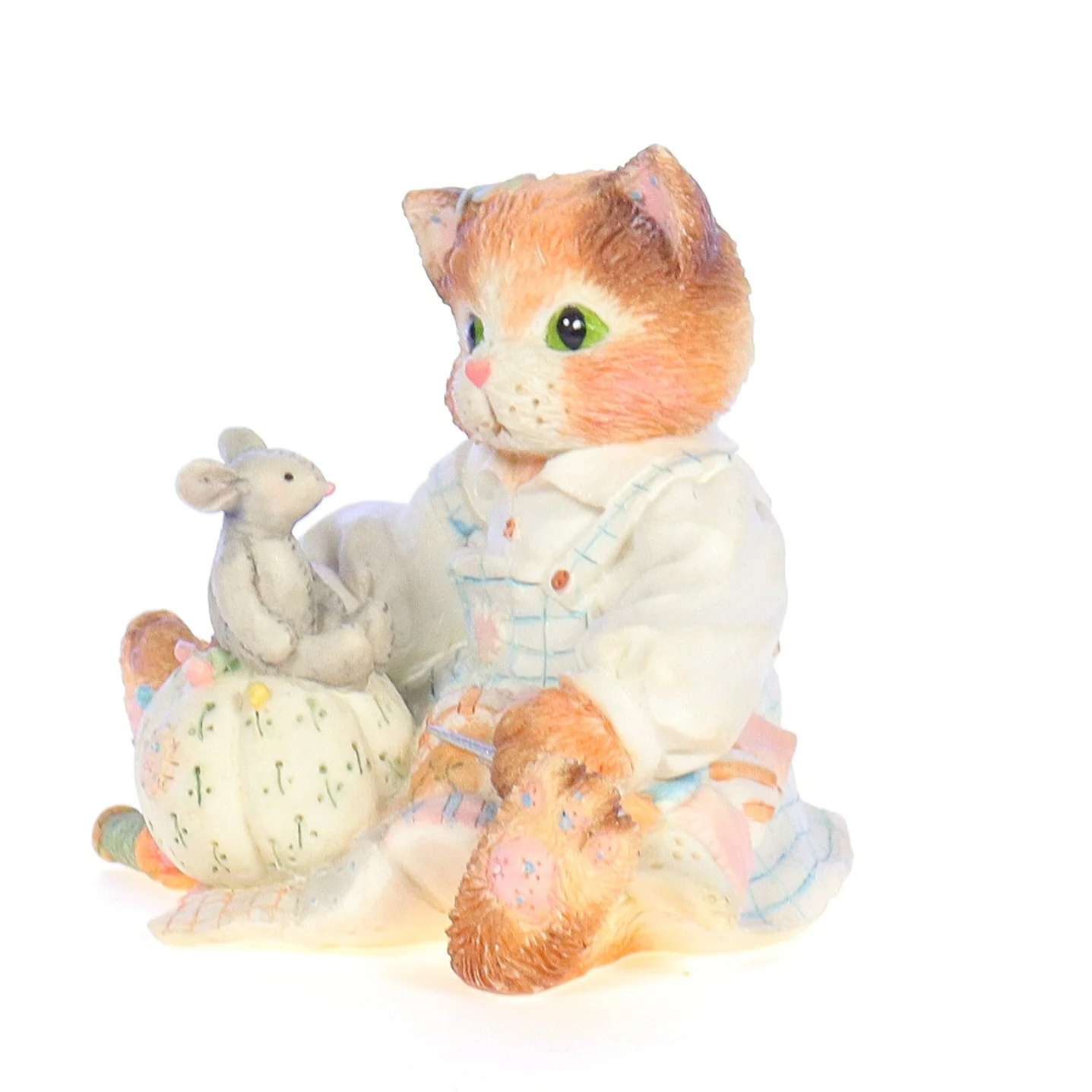 Calico Kittens Vintage 1994 Resin Figurine Your Patchwork Charm Shows Through - Image 2