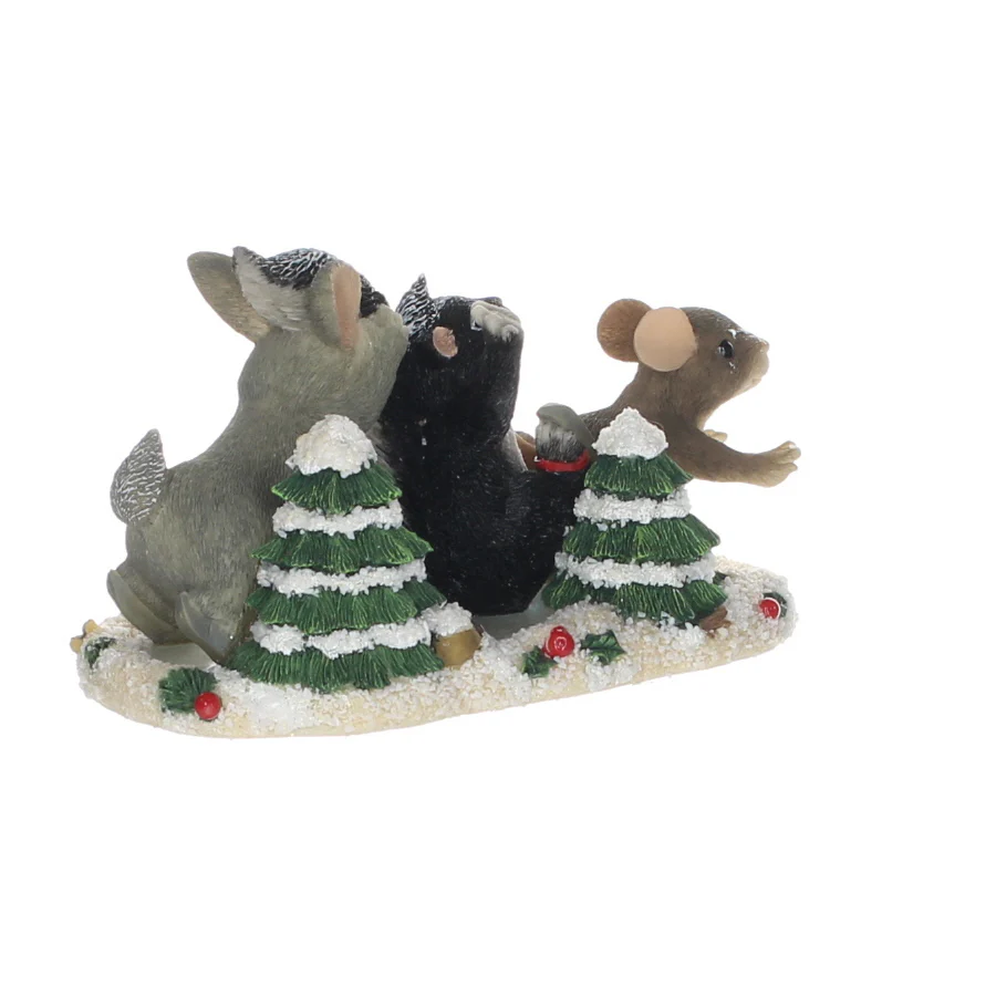 Charming Tails Fitz & Floyd Resin Figurine in Box Christmas 87/103 Skating Party - Image 8