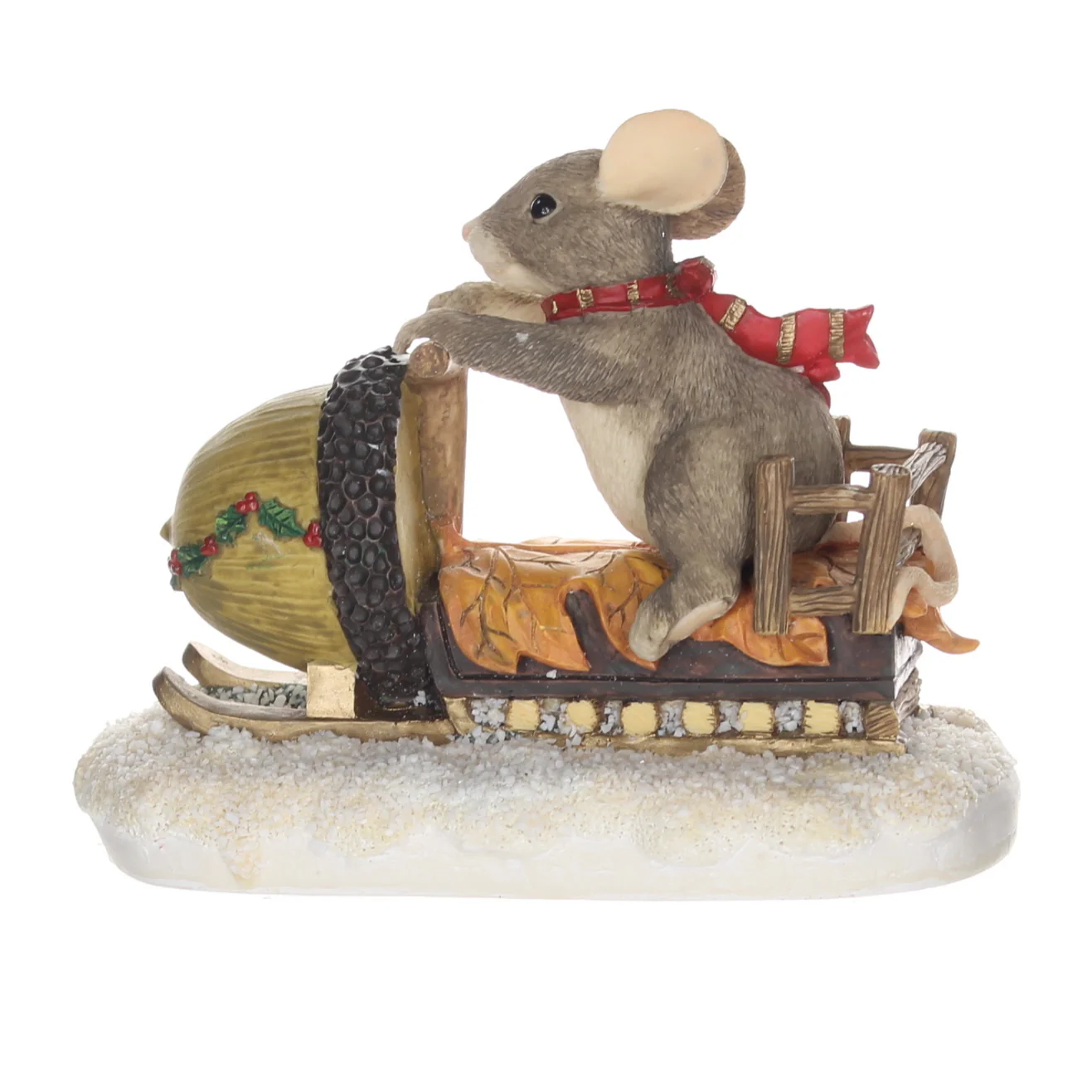 Charming Tails Fitz & Floyd Resin Figurine in Box Christmas 87/612 3.5"