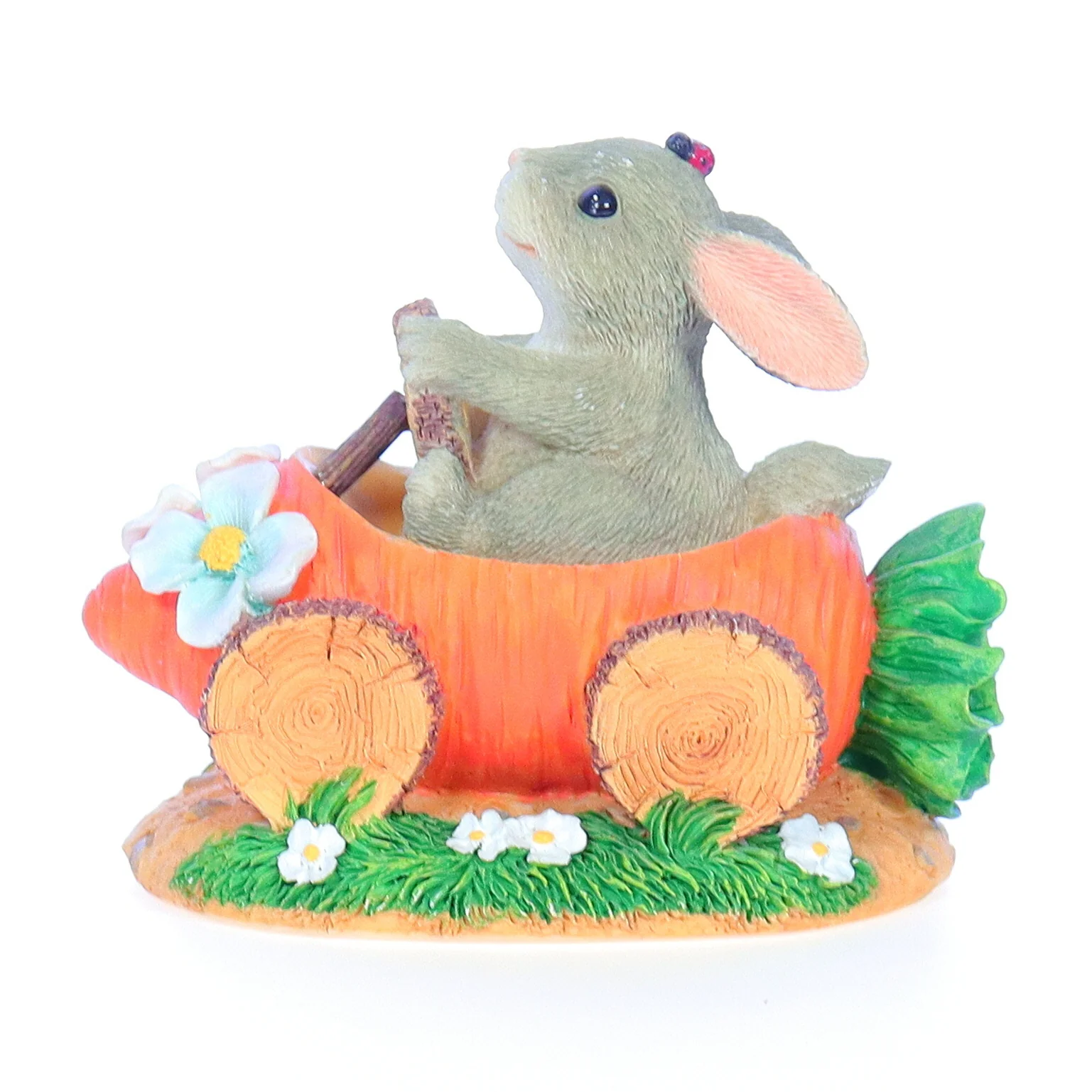 Charming Tails Vintage Resin Easter Figurine 88/703 Motoring Along 3" - Image 3