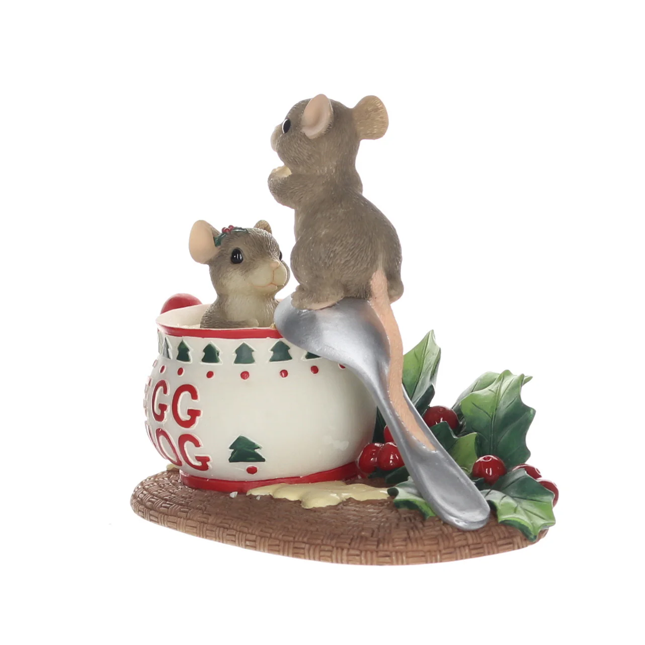Charming Tails Fitz & Floyd Resin Figurine in Box Signed Christmas 887/208 1999 - Image 2