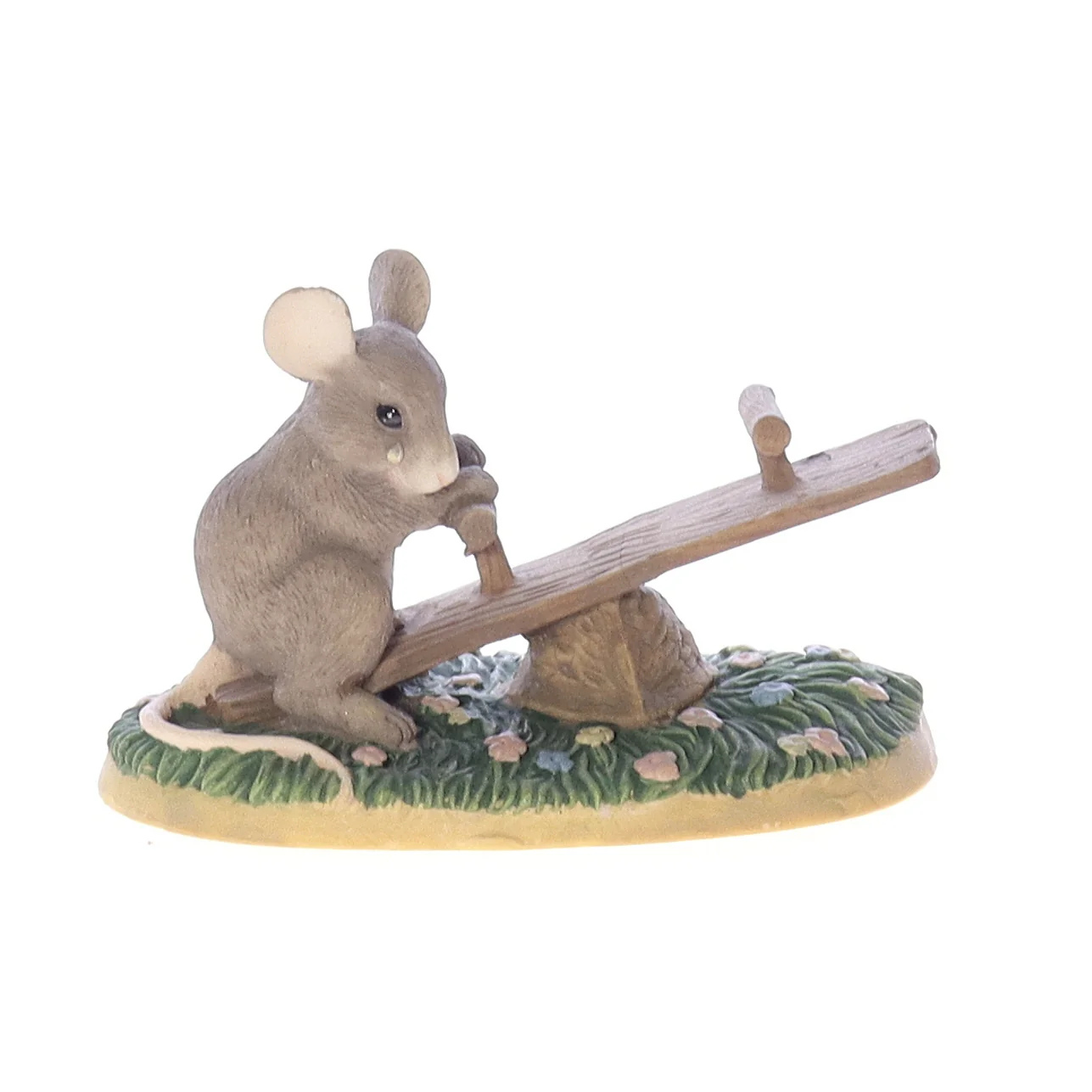 Charming Tails Vintage Resin Mouse Figurine silvestri_14 Lonely See Saw 2.5"