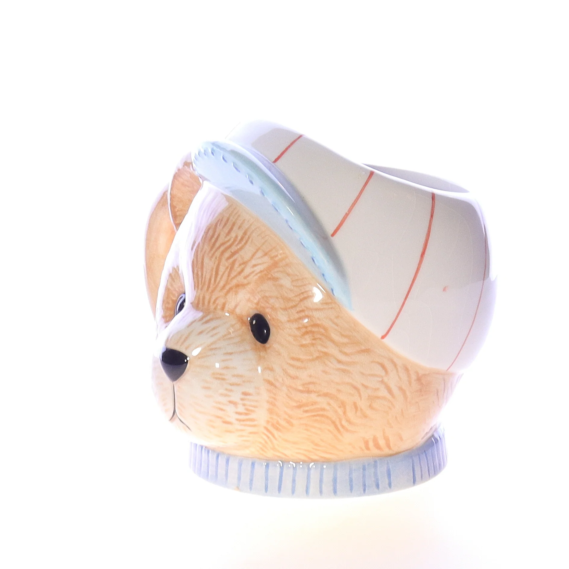 Cherished Teddies Vintage Resin Bear Mug 157066 Baseball Hat 1995 4.5" - Image 2