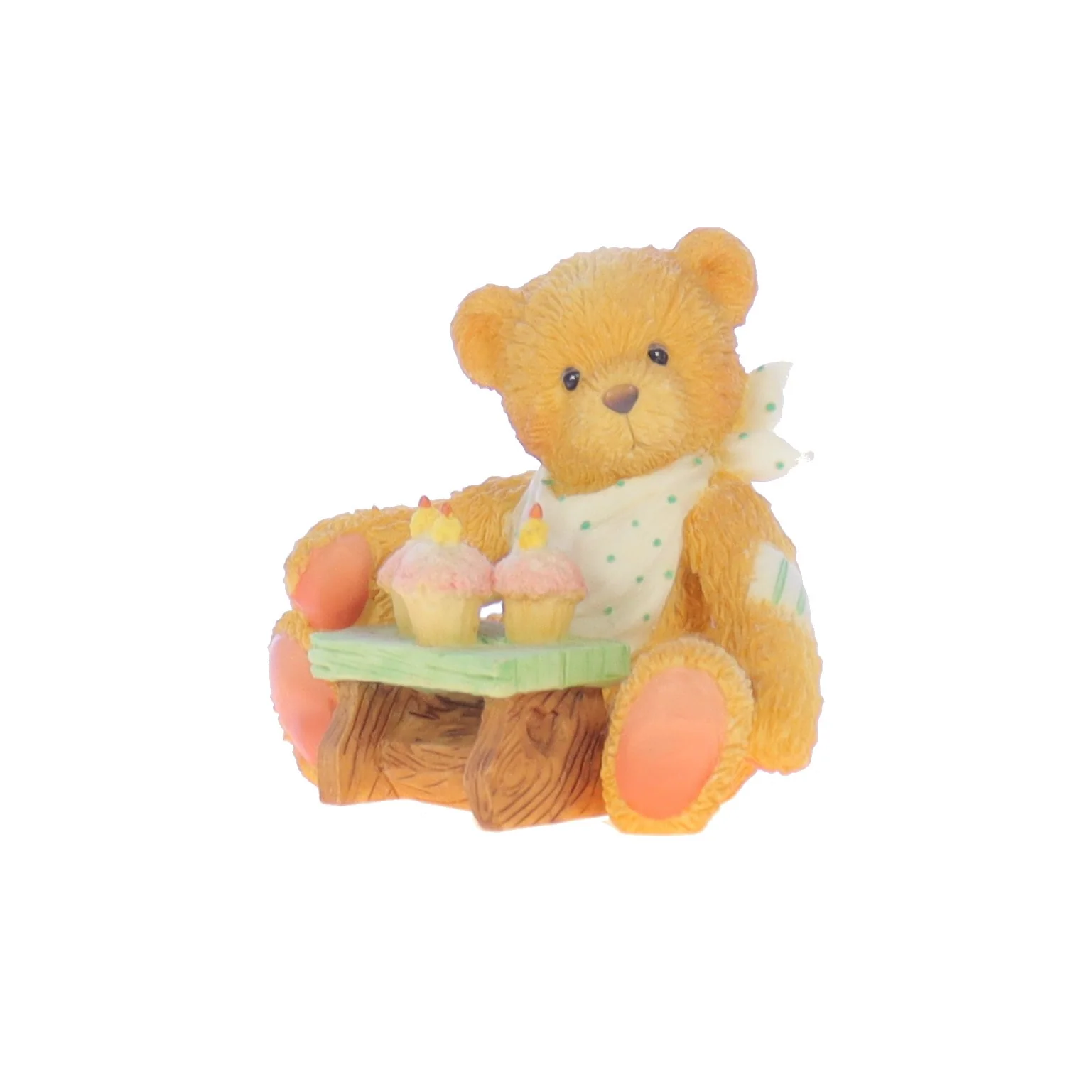 Cherished Teddies Vintage 1992 Resin Figurine Age 3 -"Three Cheers For You" 911313