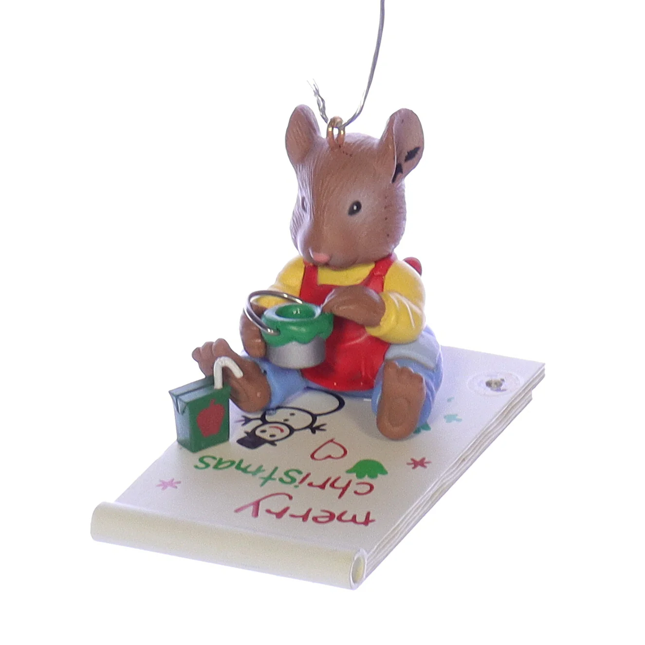 Enesco Treasury of Christmas Ornaments Vintage Artplas Mouse Ornament 595551 2" - Image 3