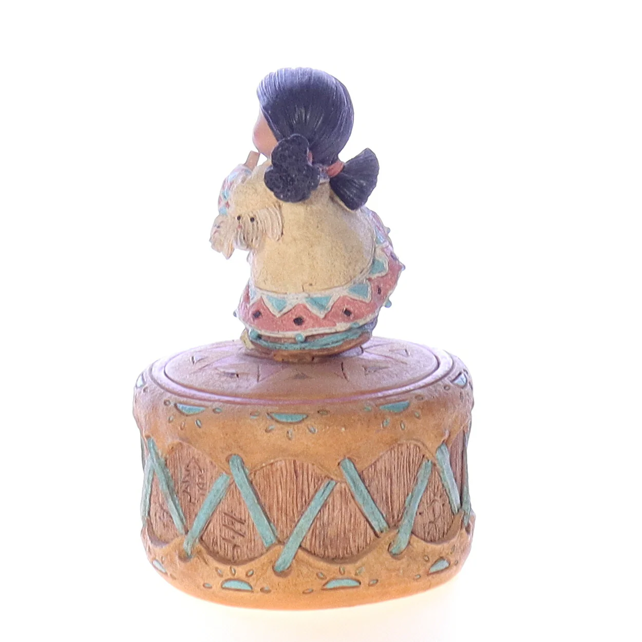 Friends of a Feather Vintage Resin Native American Trinket Box 171778 Harmony 4" - Image 4