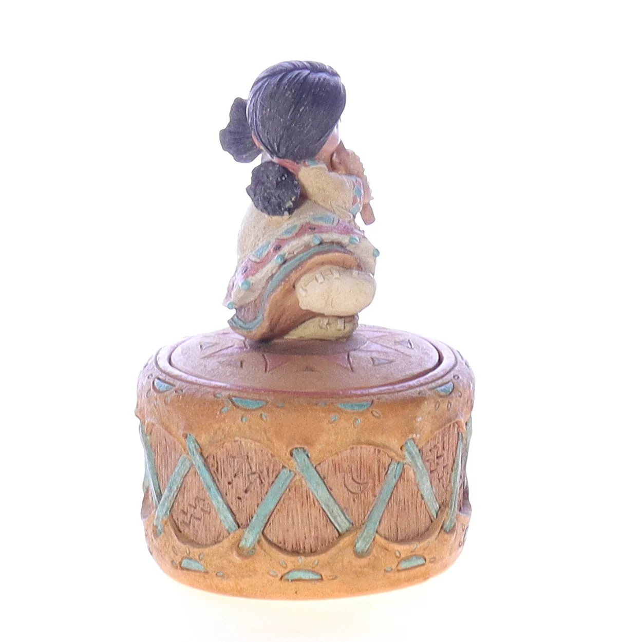Friends of a Feather Vintage Resin Native American Trinket Box 171778 Harmony 4" - Image 7