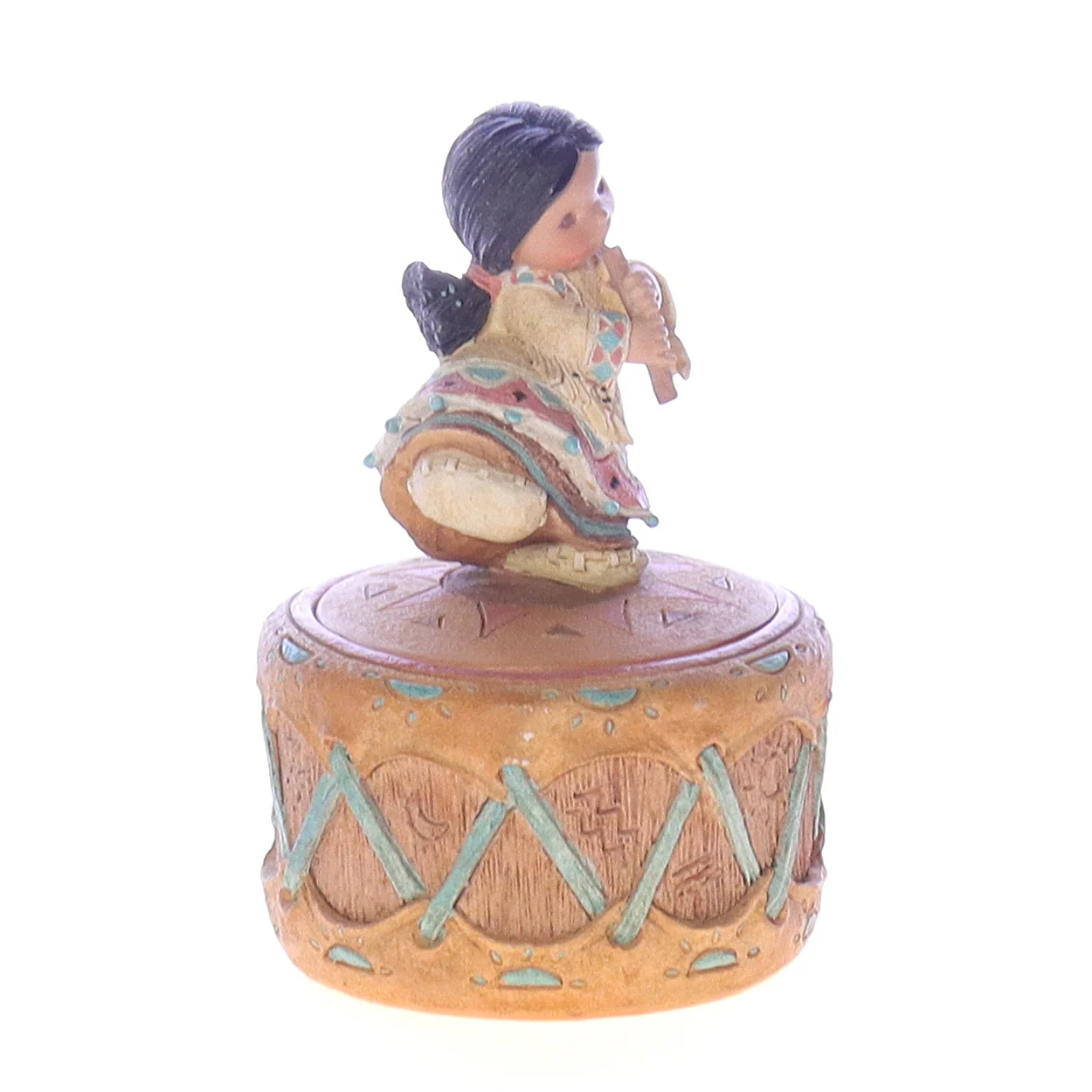 Friends of a Feather Vintage Resin Native American Trinket Box 171778 Harmony 4" - Image 8
